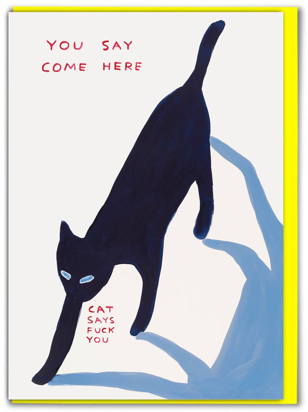 David Shrigley | 'Cat Says Fuck You' Greeting Card