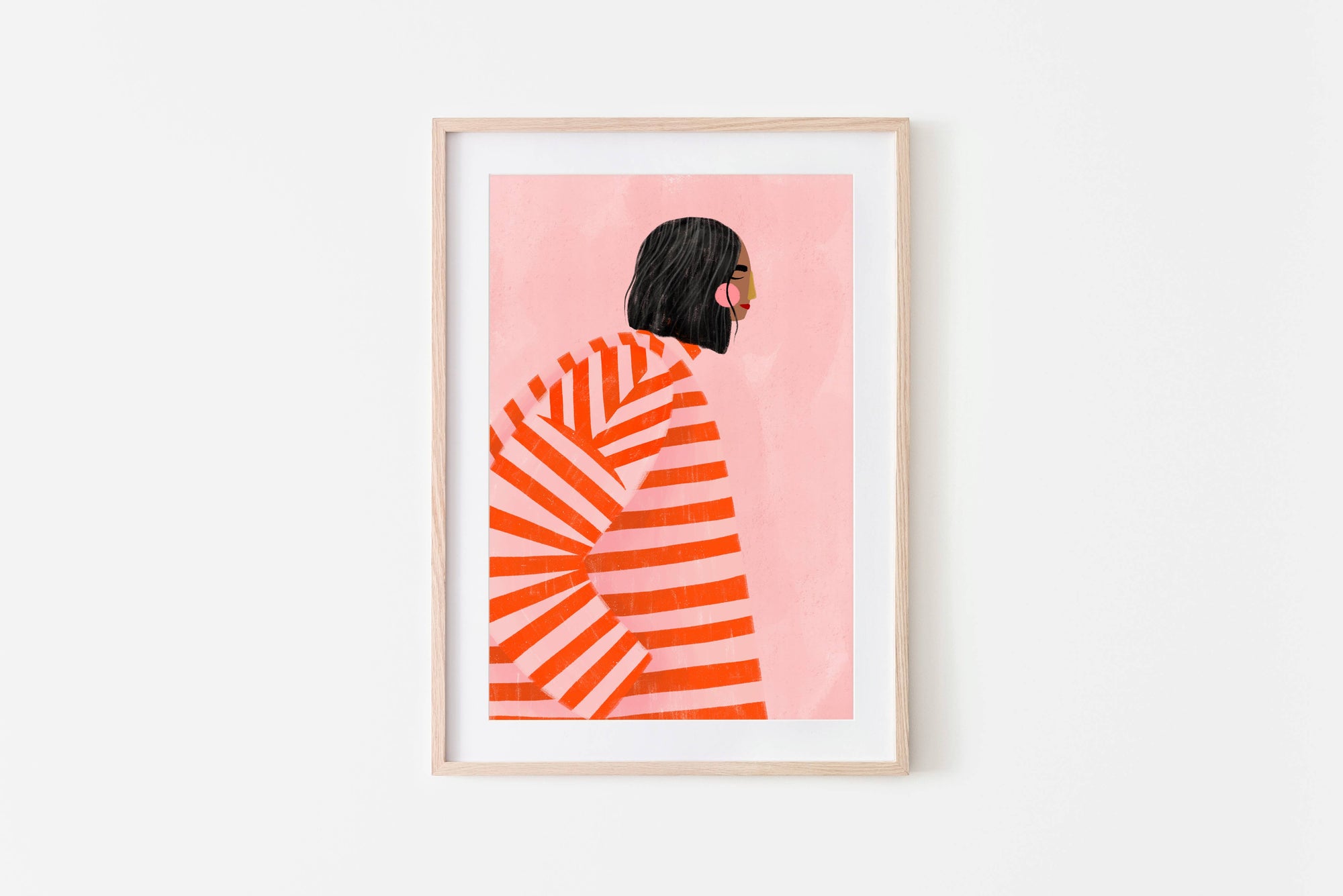 The Woman With The Orange Stripes' A3 Art Print