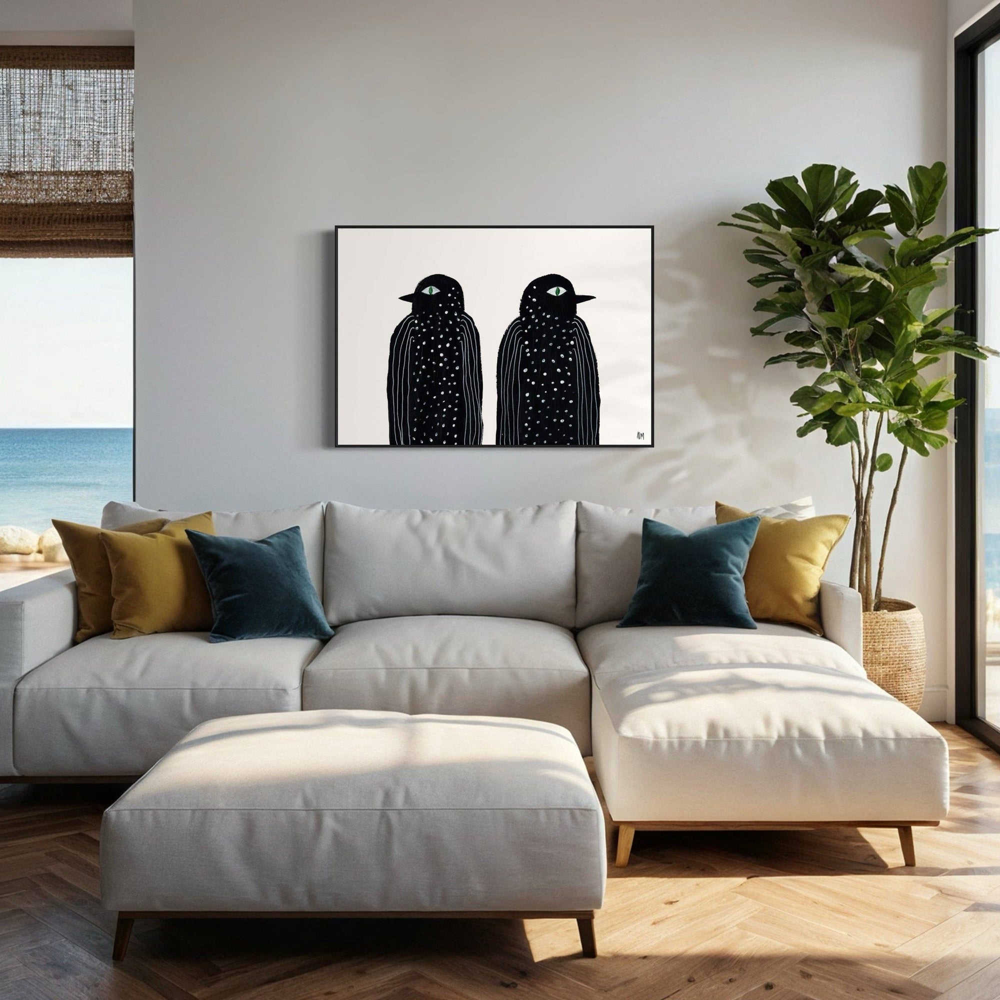 Two Black Birds by Nancy McKie | A2 Print