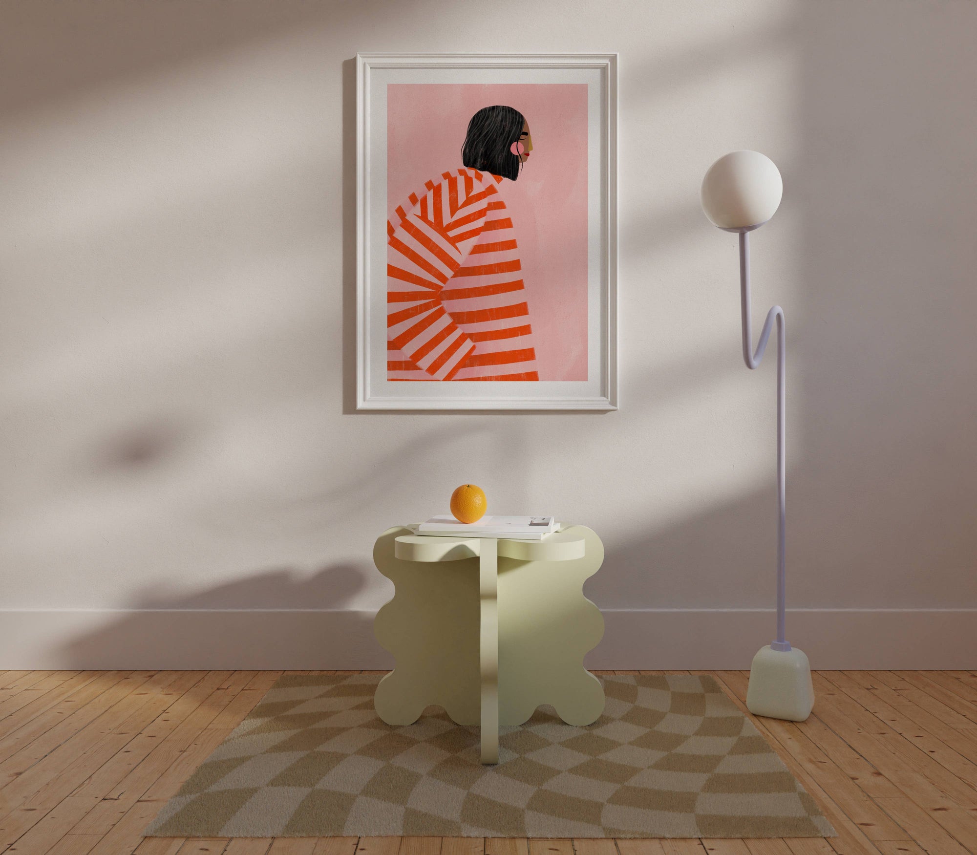 The Woman With The Orange Stripes' A3 Art Print