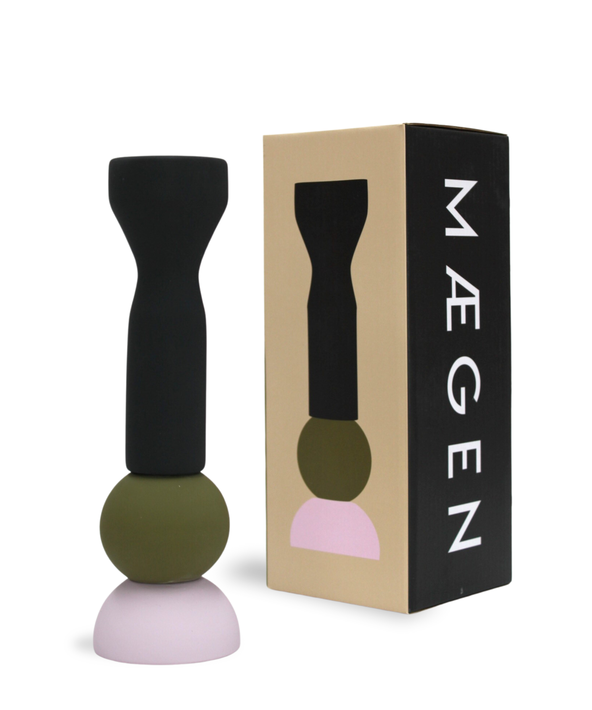 MÆGEN Stacks | Olive Tall Candlestick