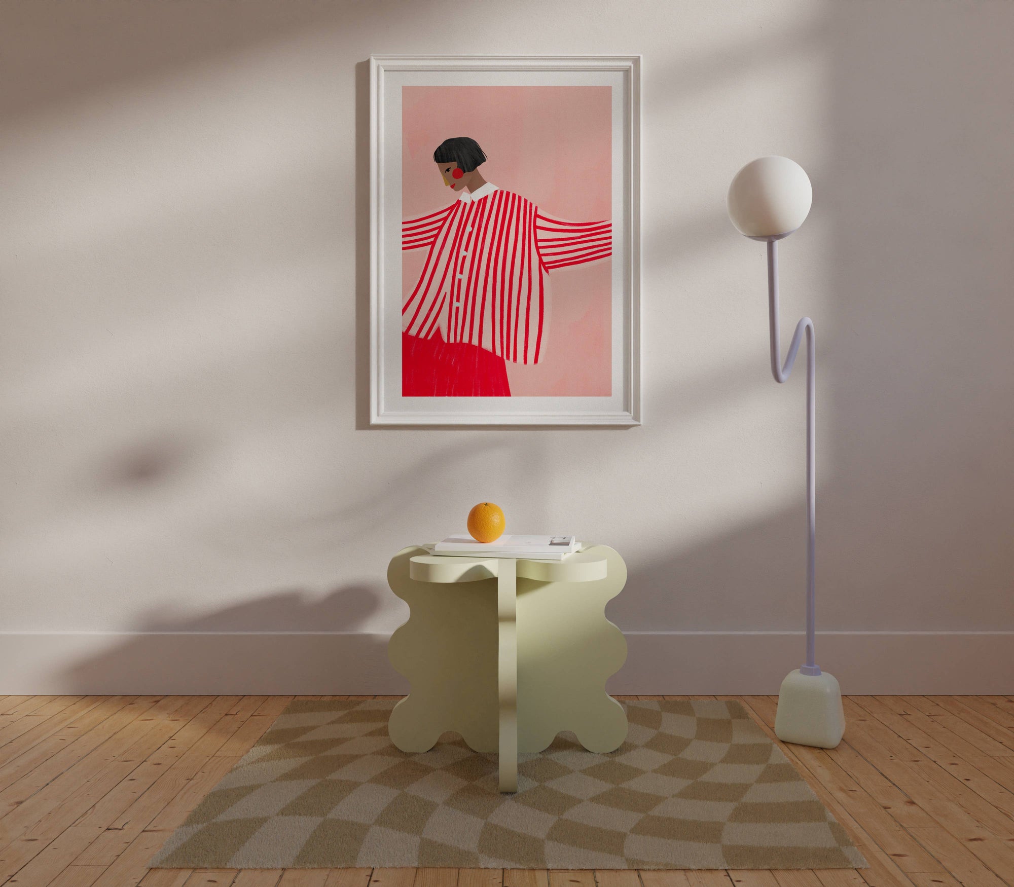 The Woman With The Red Skirt' A3 Art Print
