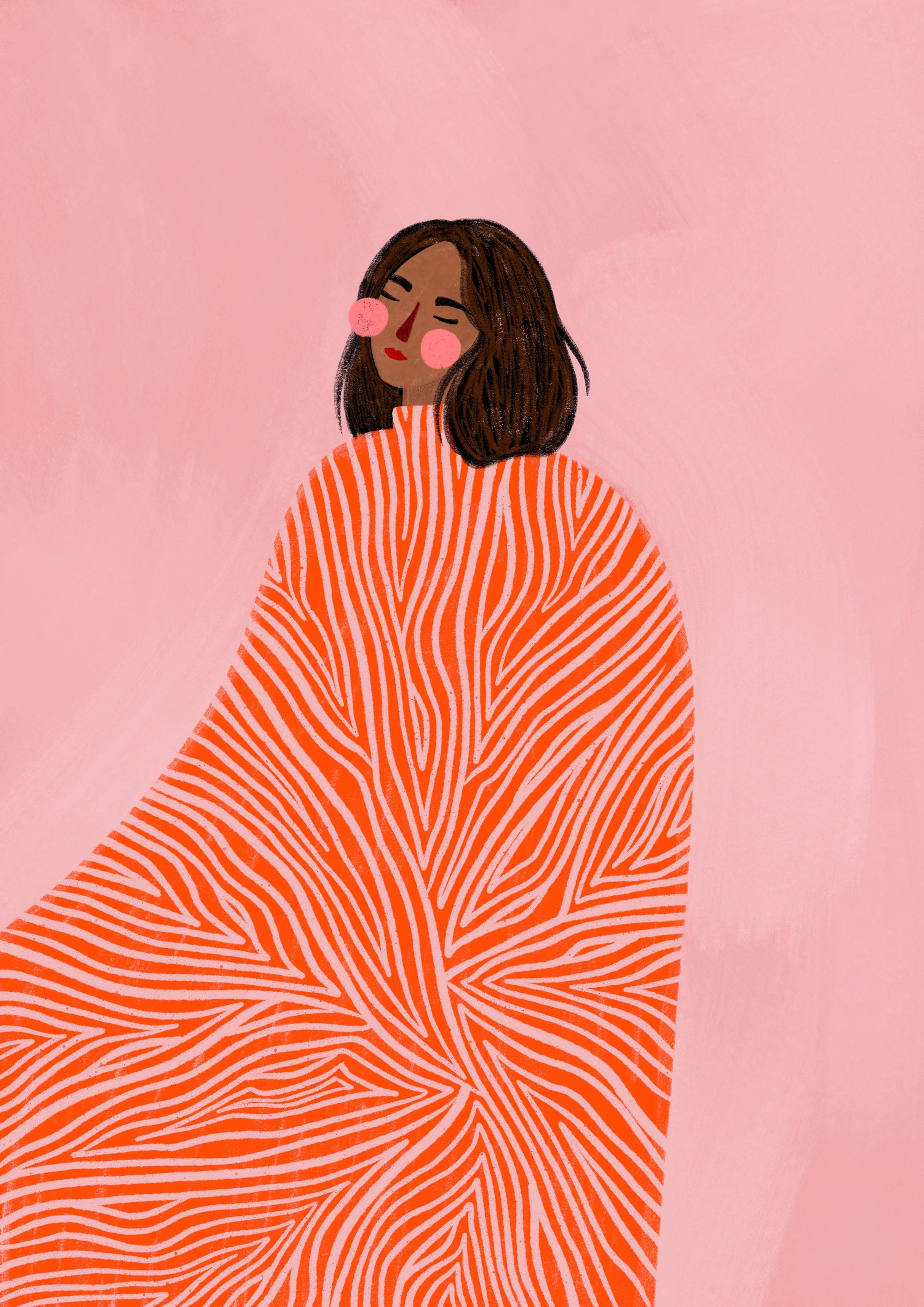 The Woman With The Swirls' A3 Art Print