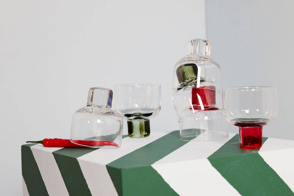 BYON Design | Glass Victoria 2 Pack Clear & Olive