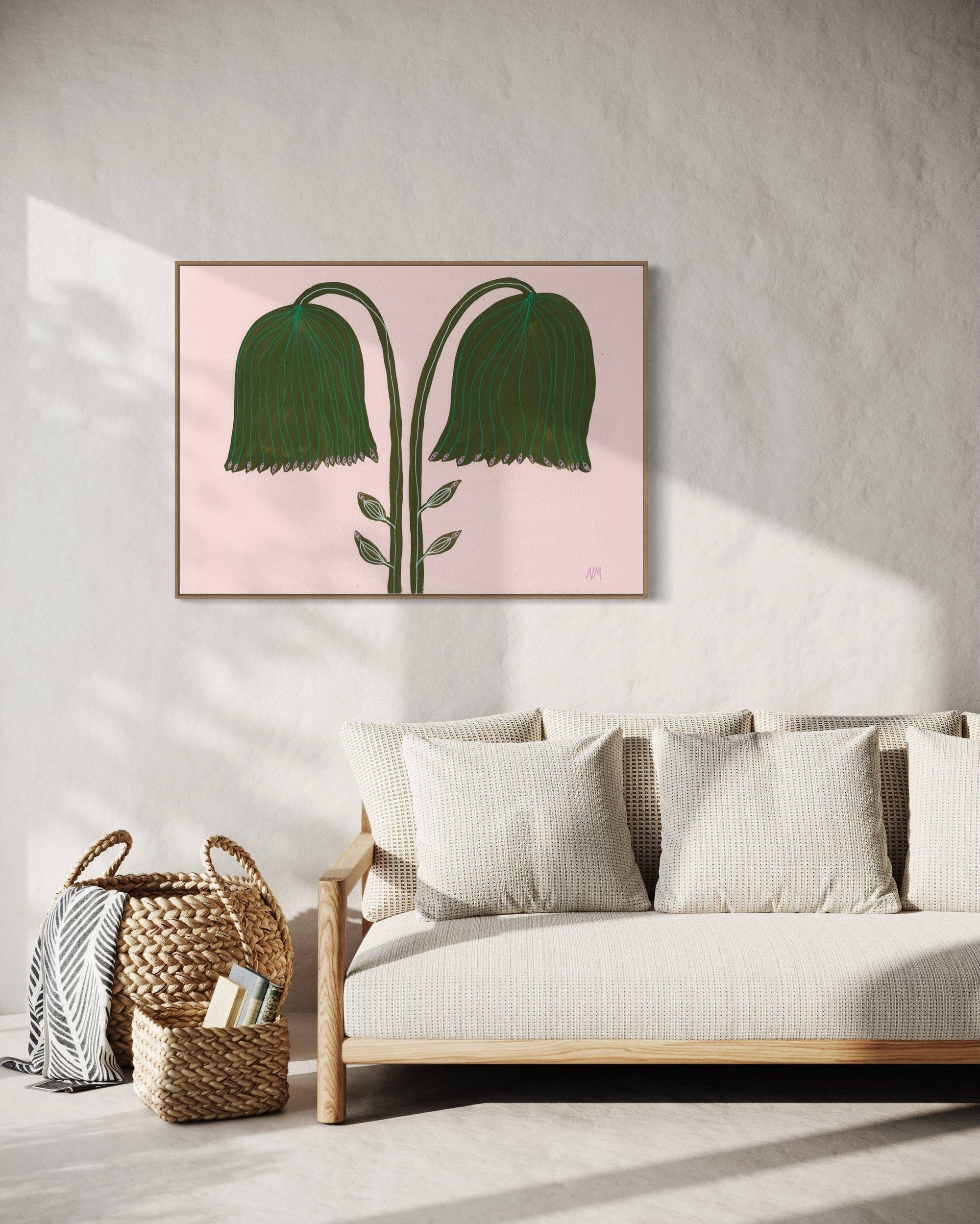 Two Green Flowers by Nancy McKie | A3 Prin