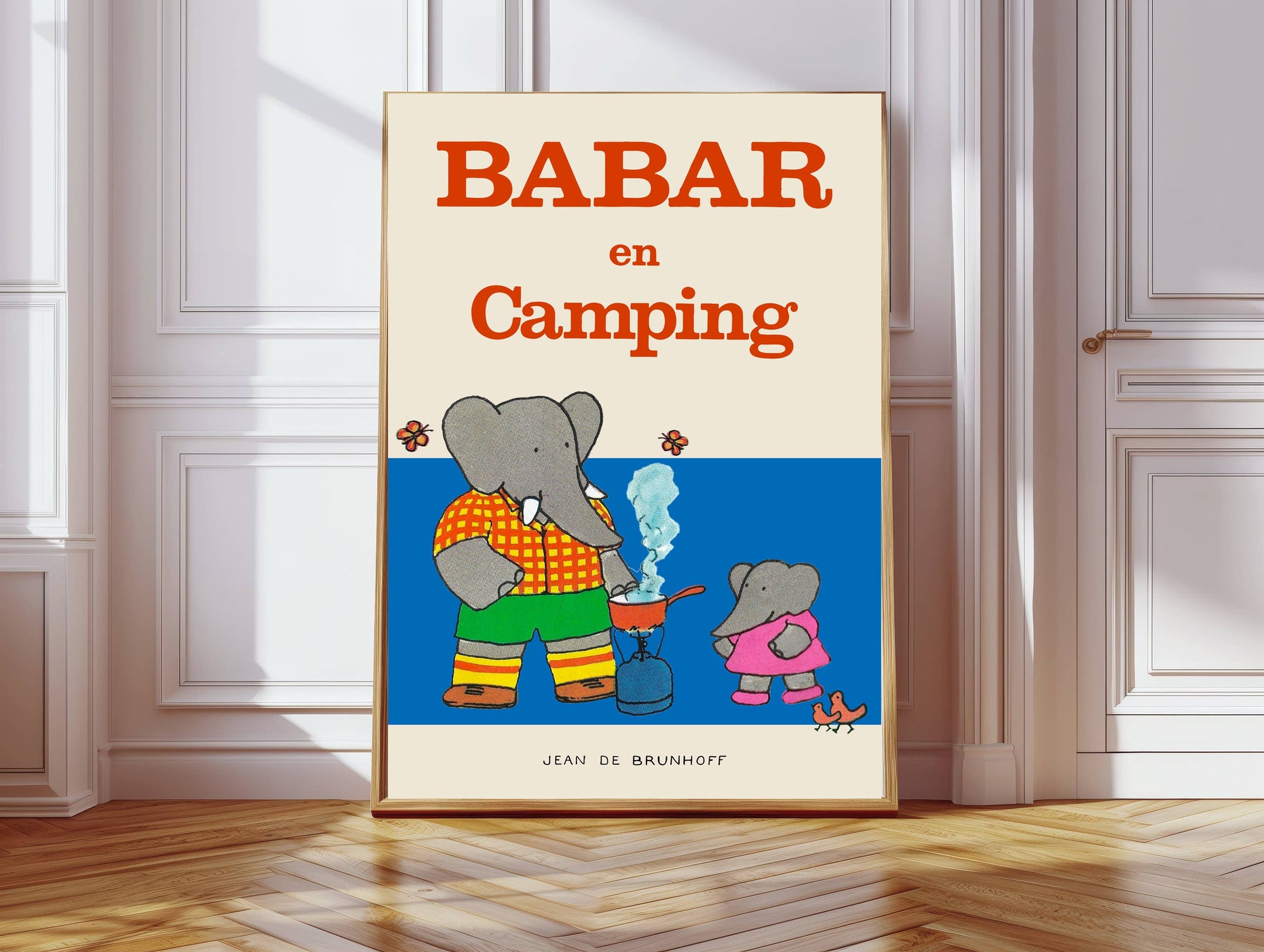 Babar Camping Nursery Art Print | A4