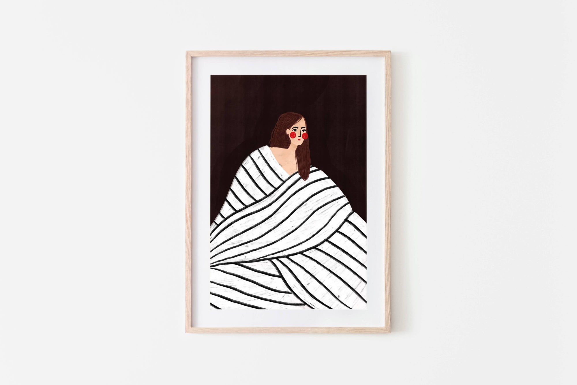 The Woman With The Black and White Stripes ' A3 Art Print