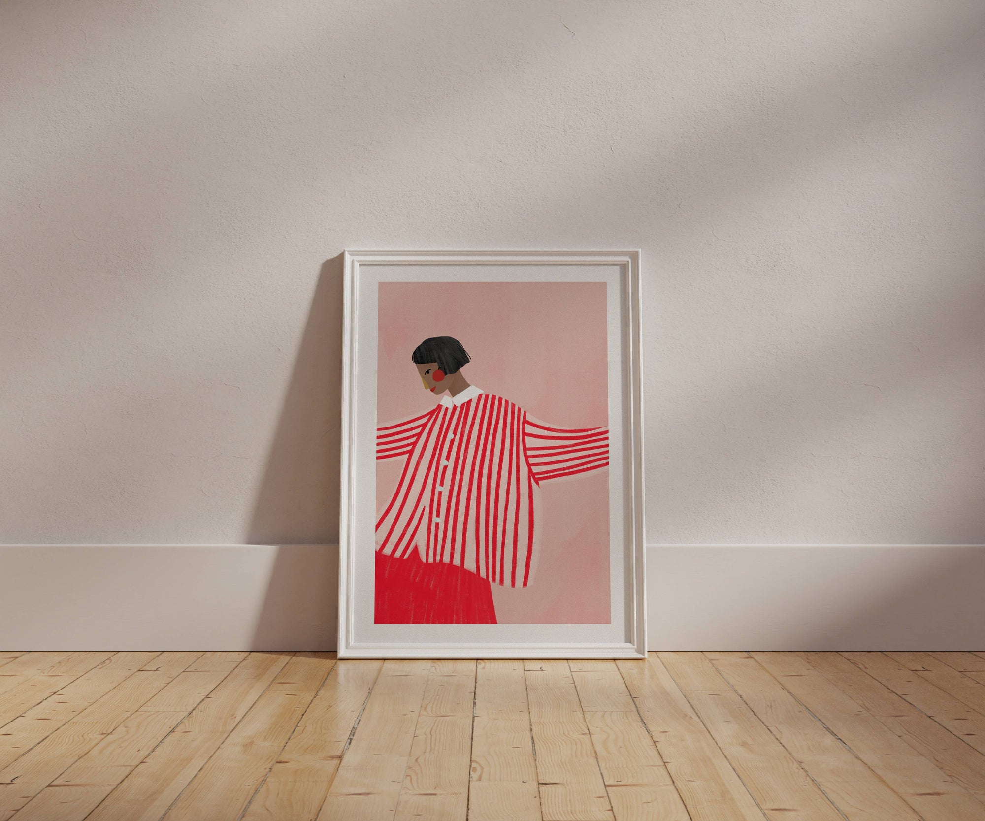 The Woman With The Red Skirt' A3 Art Print