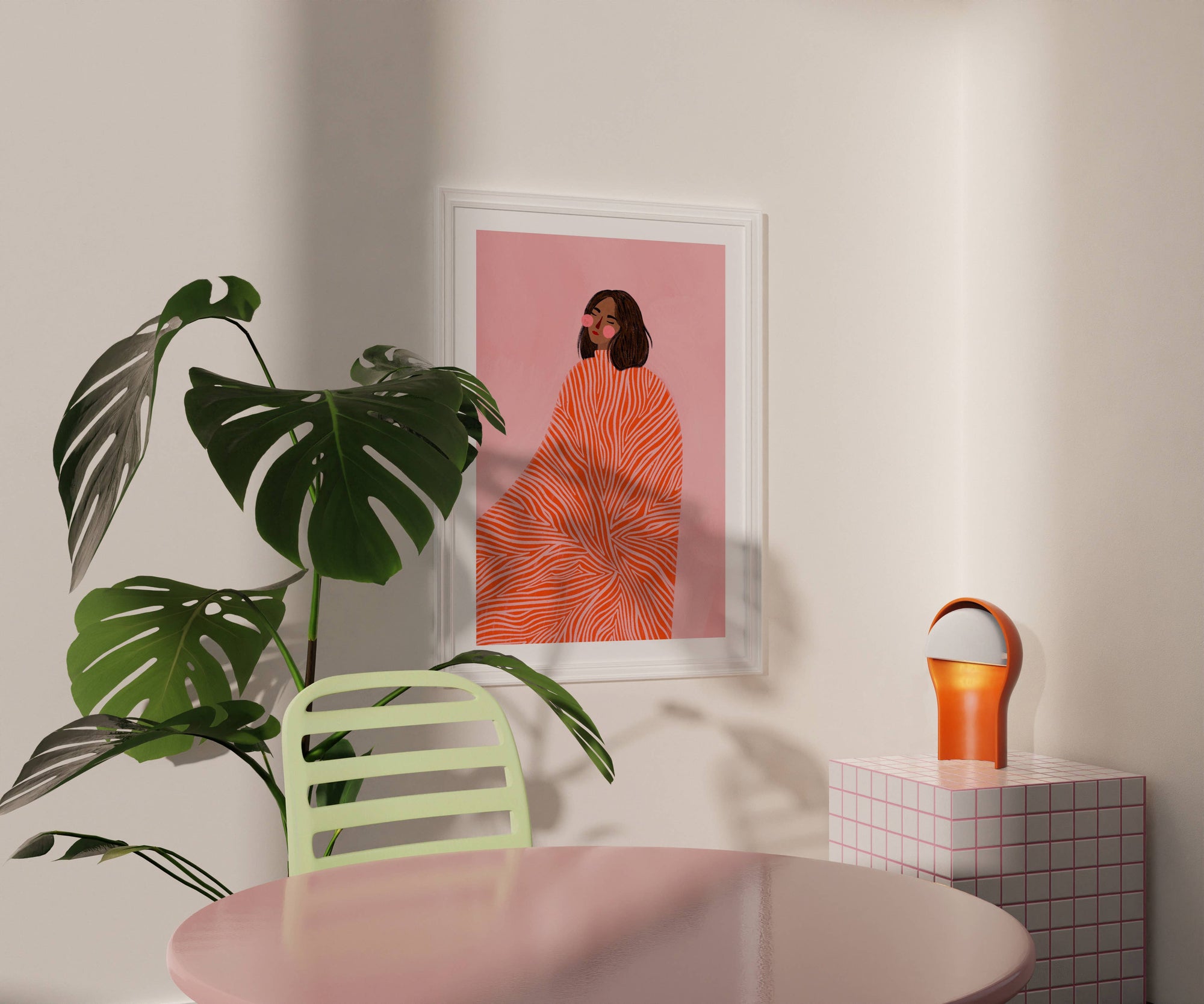 The Woman With The Swirls' A3 Art Print