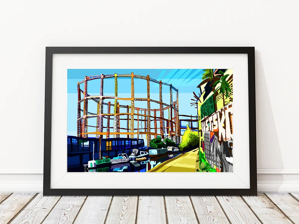 Bethnal Green Gasholders' A3 Print by Tomartacus