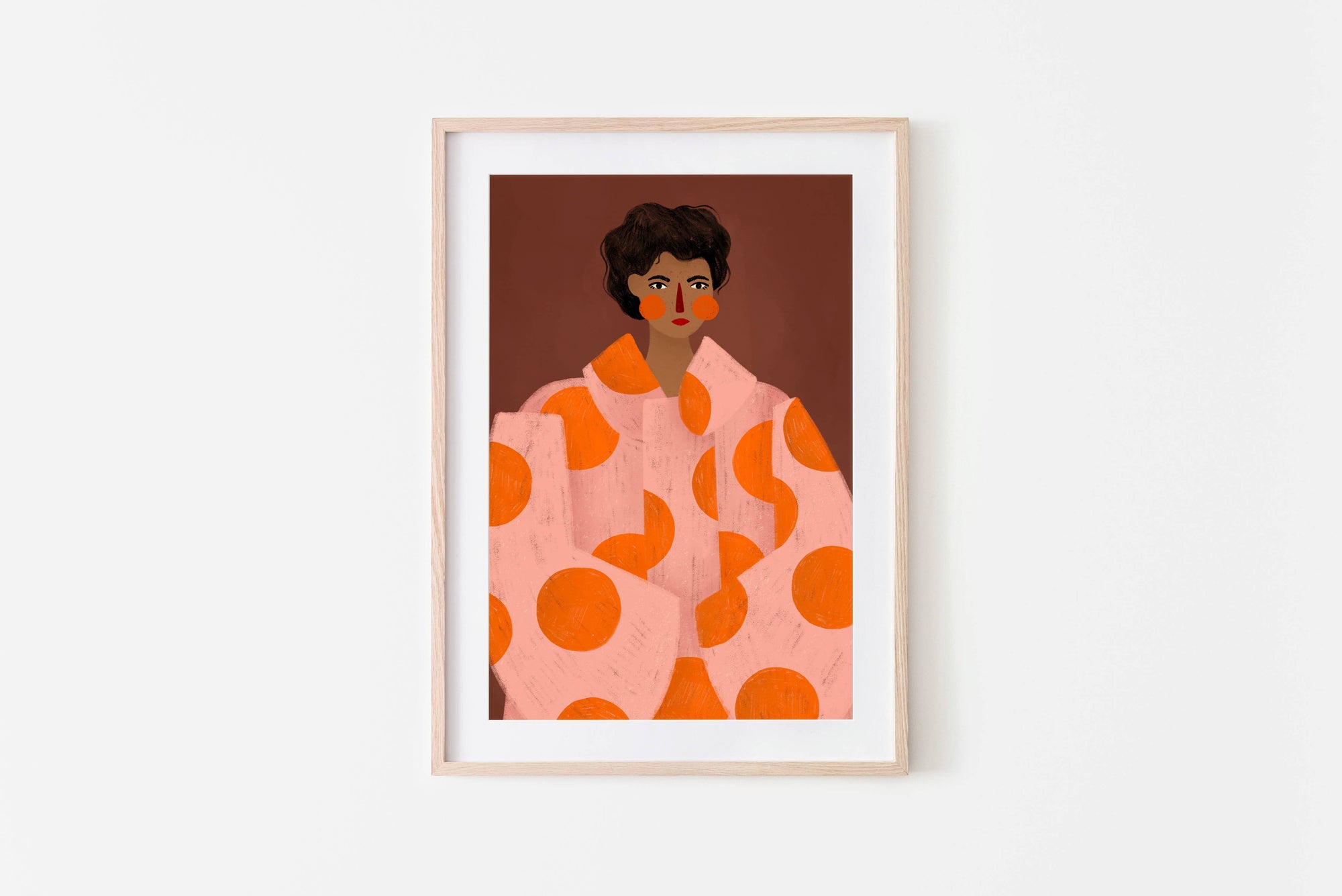 The Woman With The Orange Dots' A3 Art Print