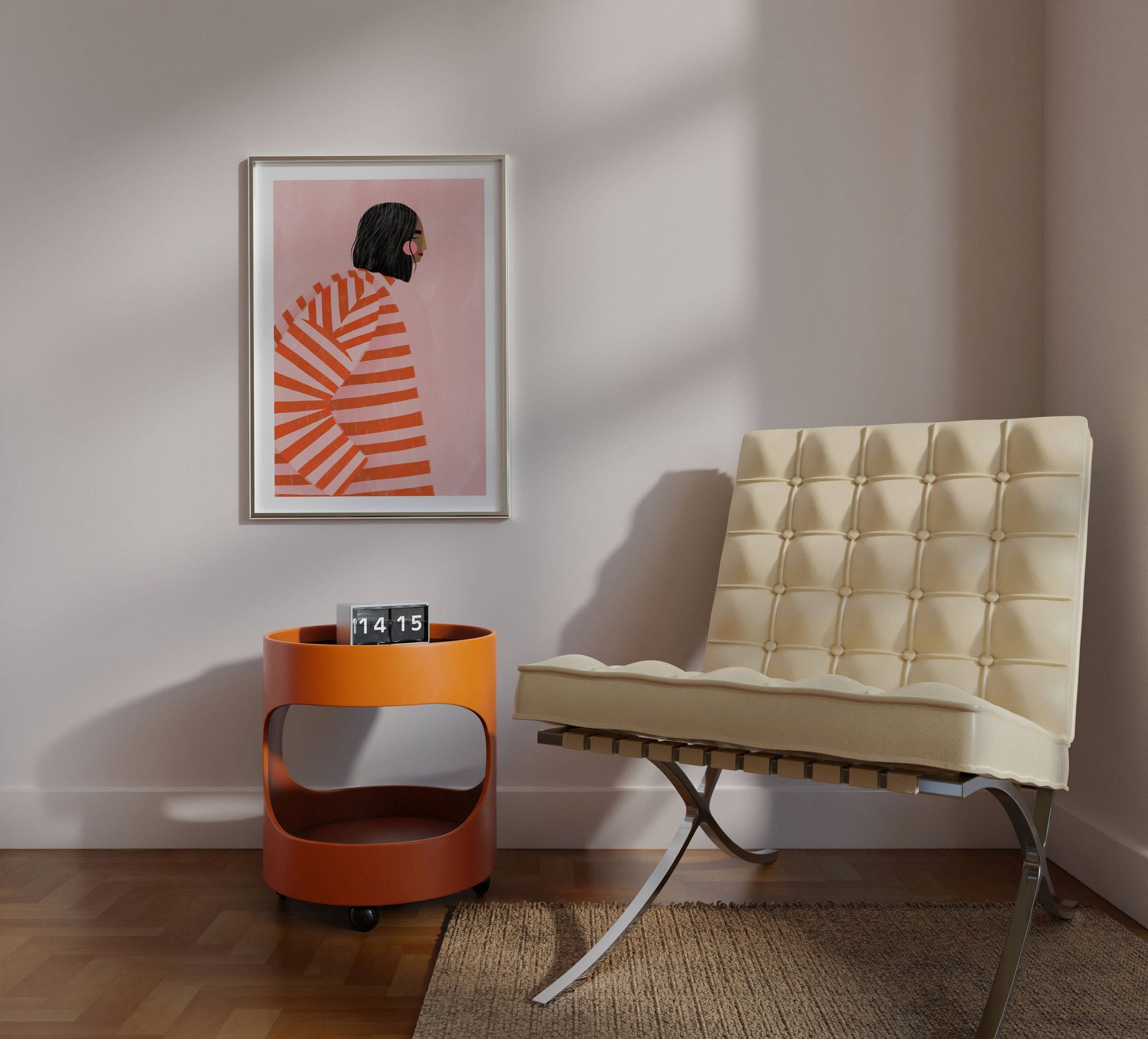The Woman With The Orange Stripes' A3 Art Print
