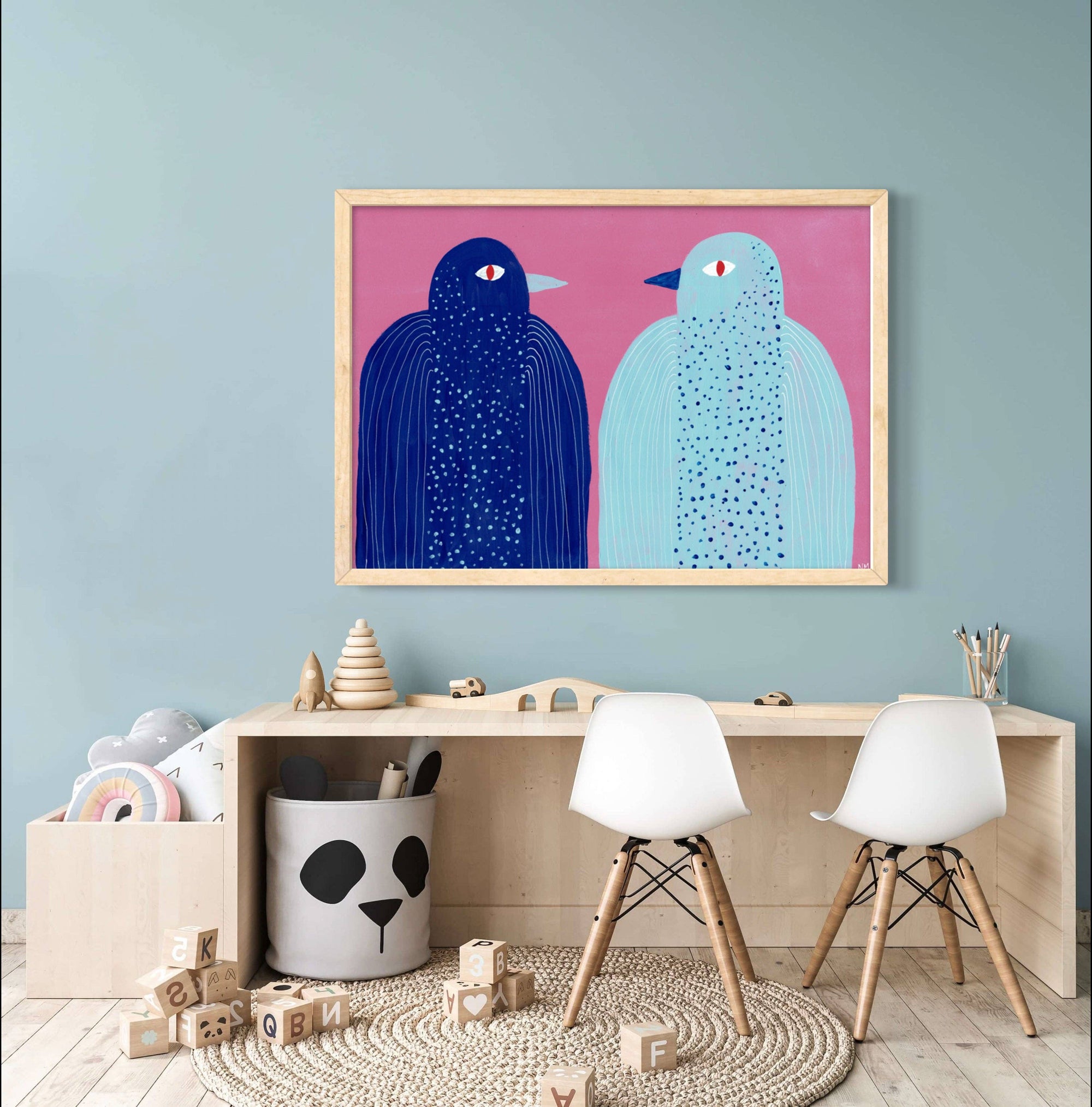 Blue Birds by Nancy McKie | A3 Print