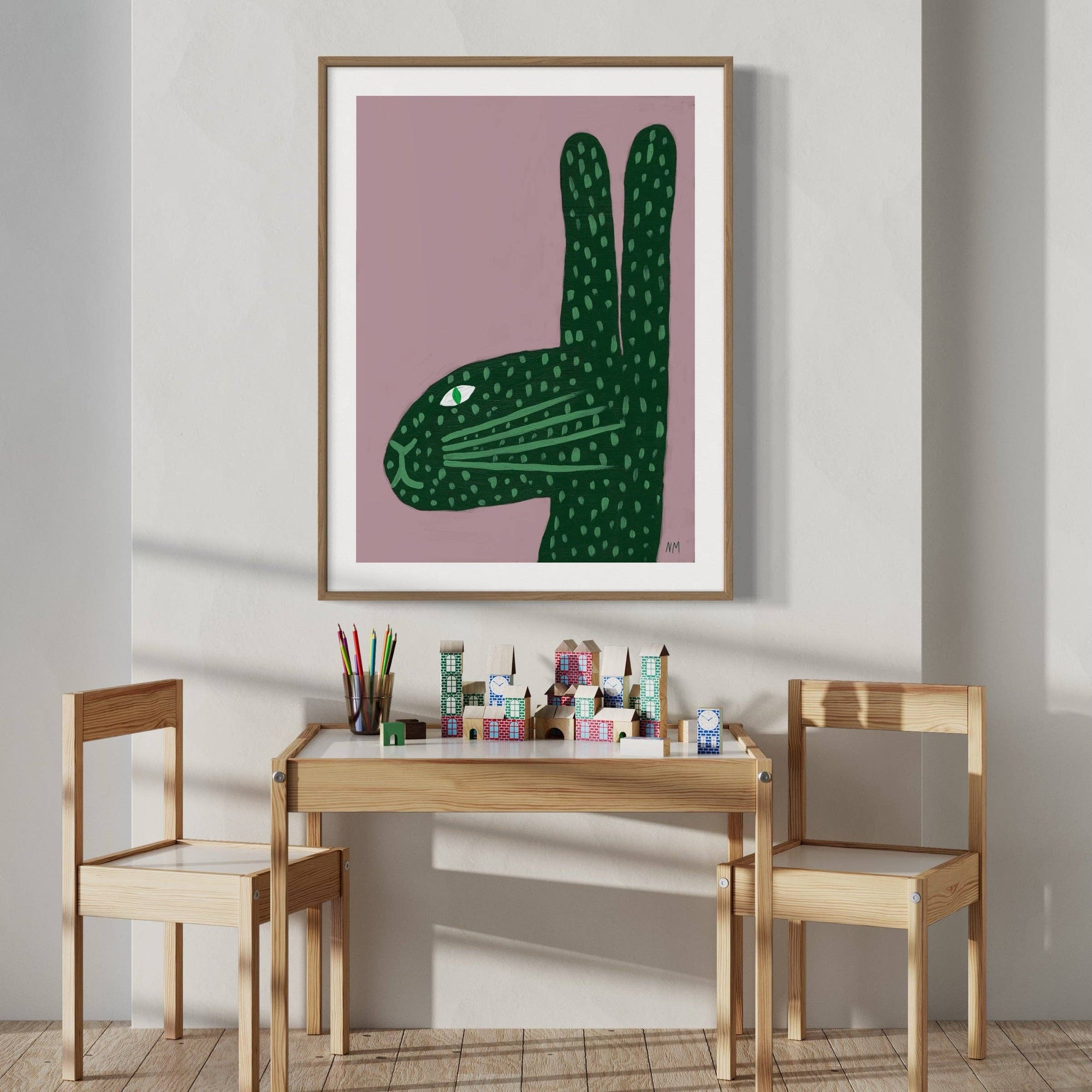 Green Rabbit by Nancy McKie | A3 Print