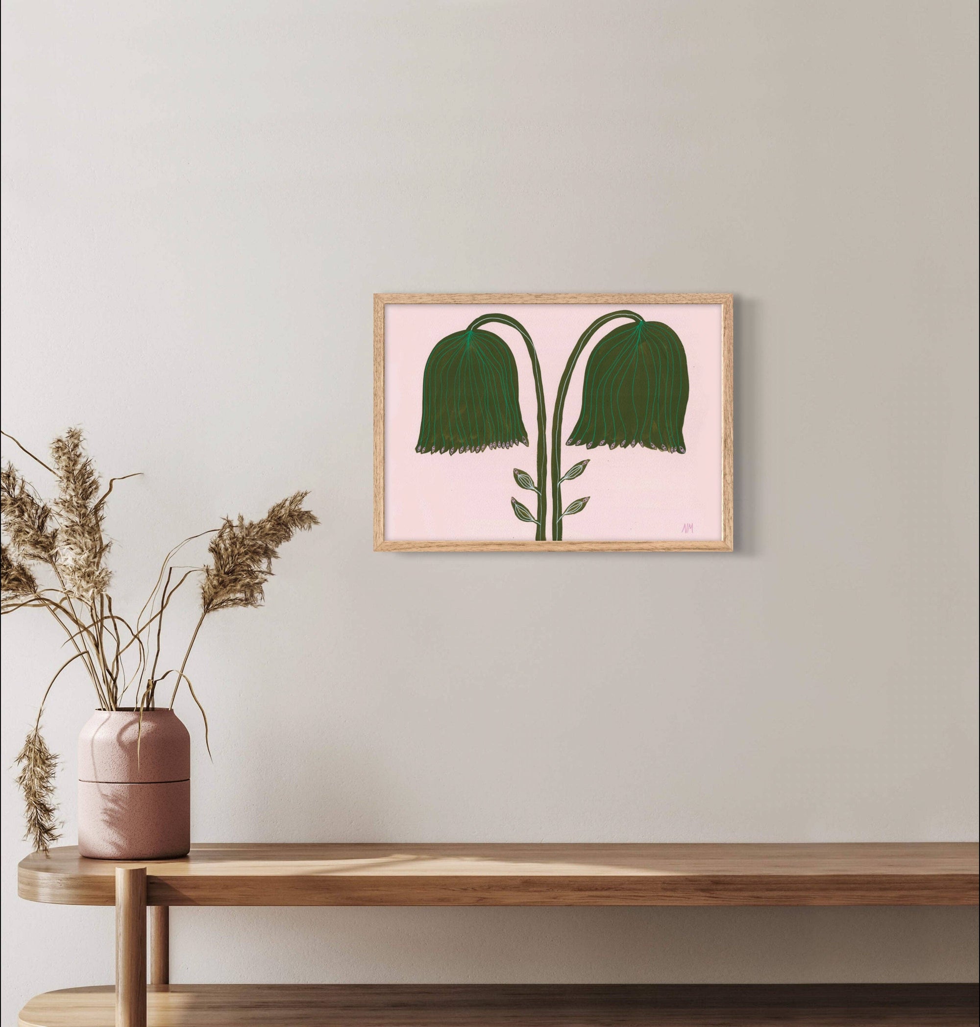 Two Green Flowers by Nancy McKie | A3 Prin