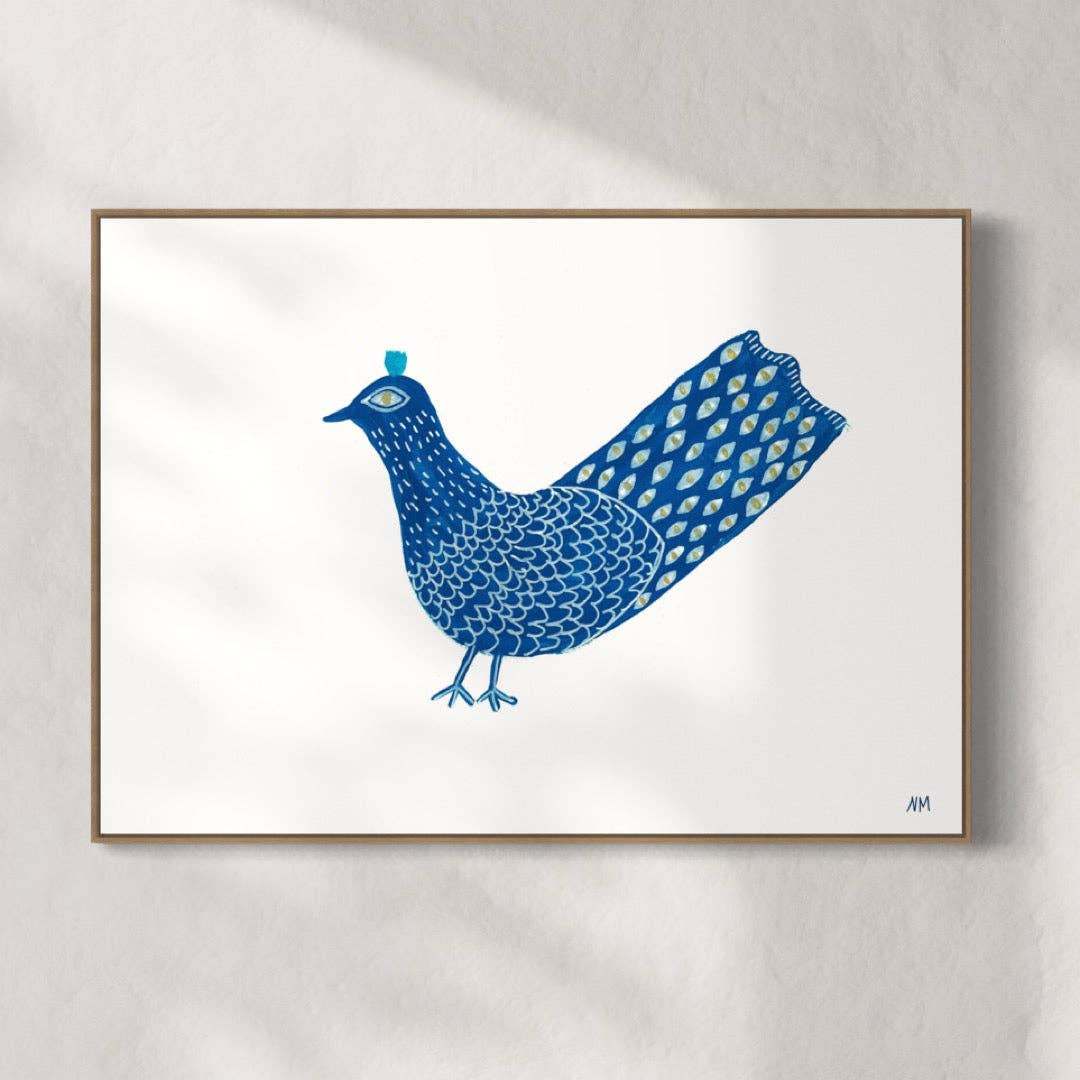 Blue Peacock by Nancy McKie | A3 Print