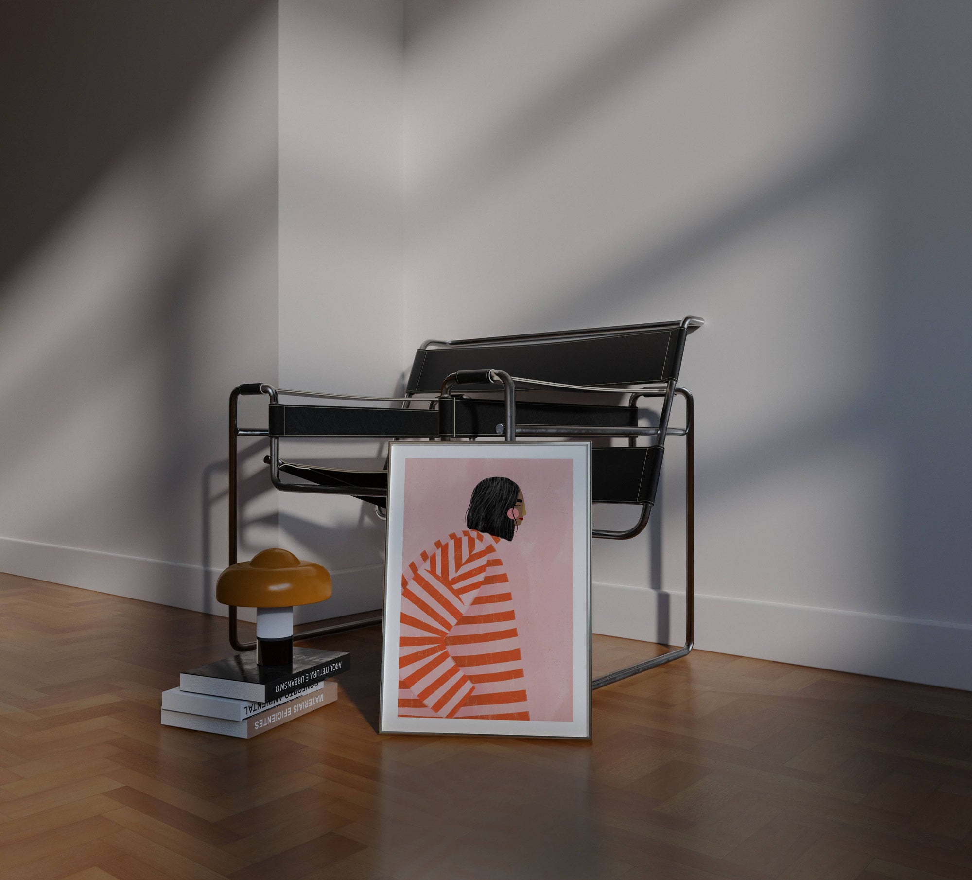 The Woman With The Orange Stripes' A3 Art Print