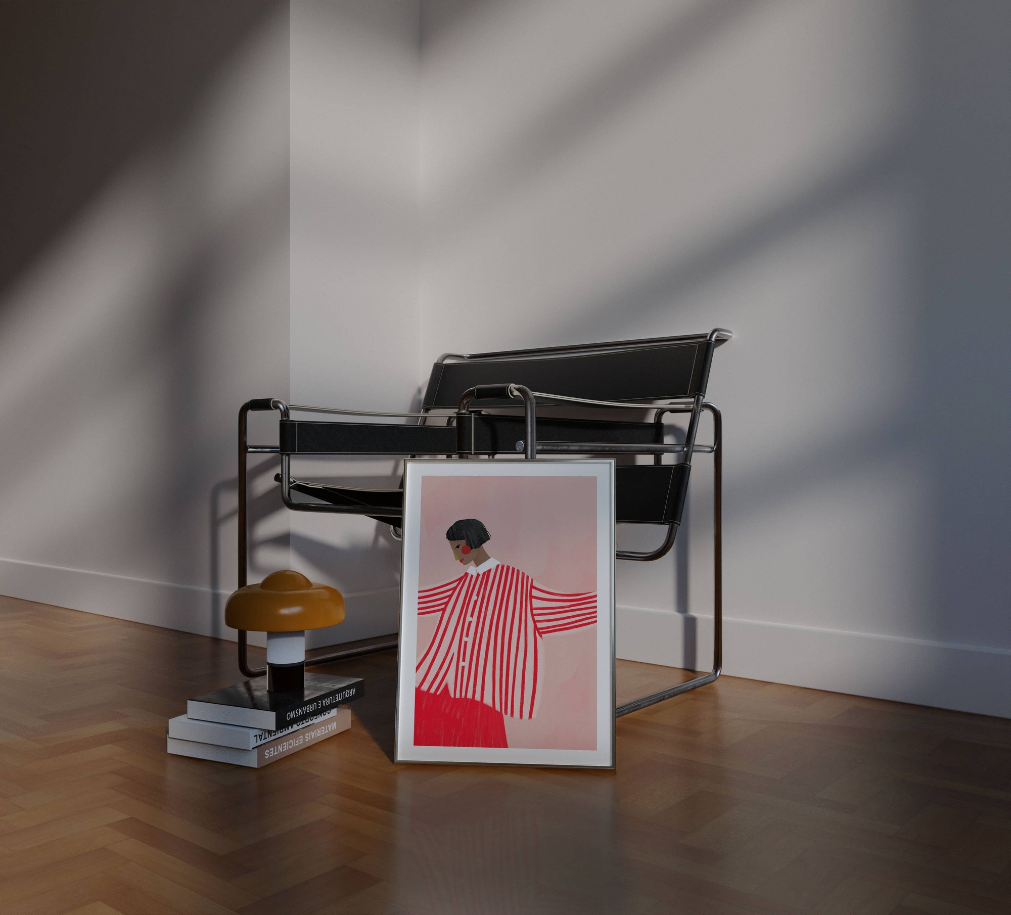 The Woman With The Red Skirt' A3 Art Print