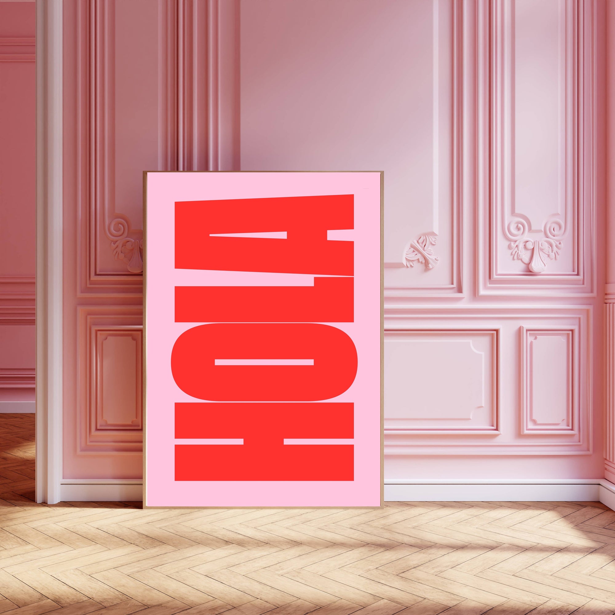 Hola' Typography Art Print A3