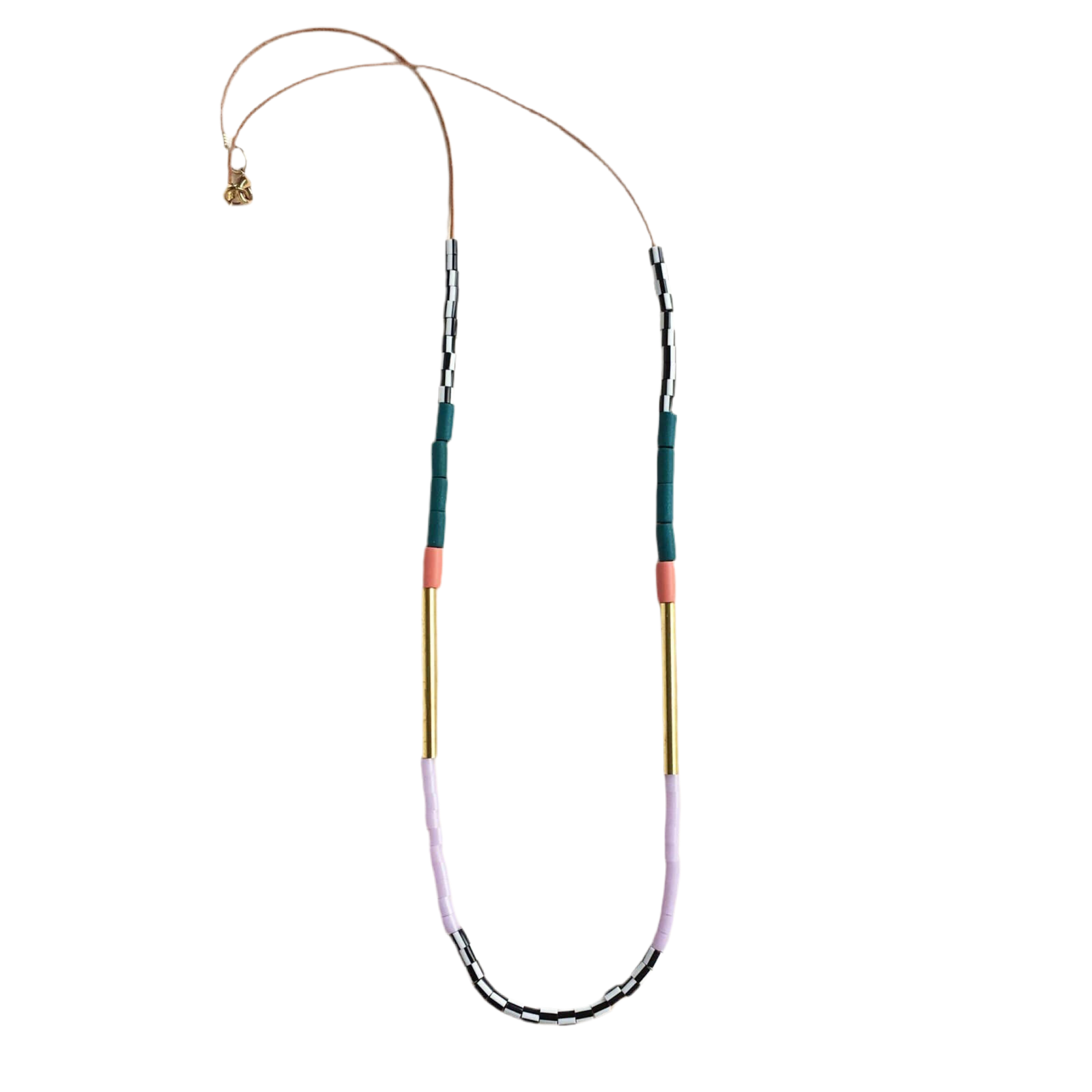 Colourblock Necklace | Teal & Pink