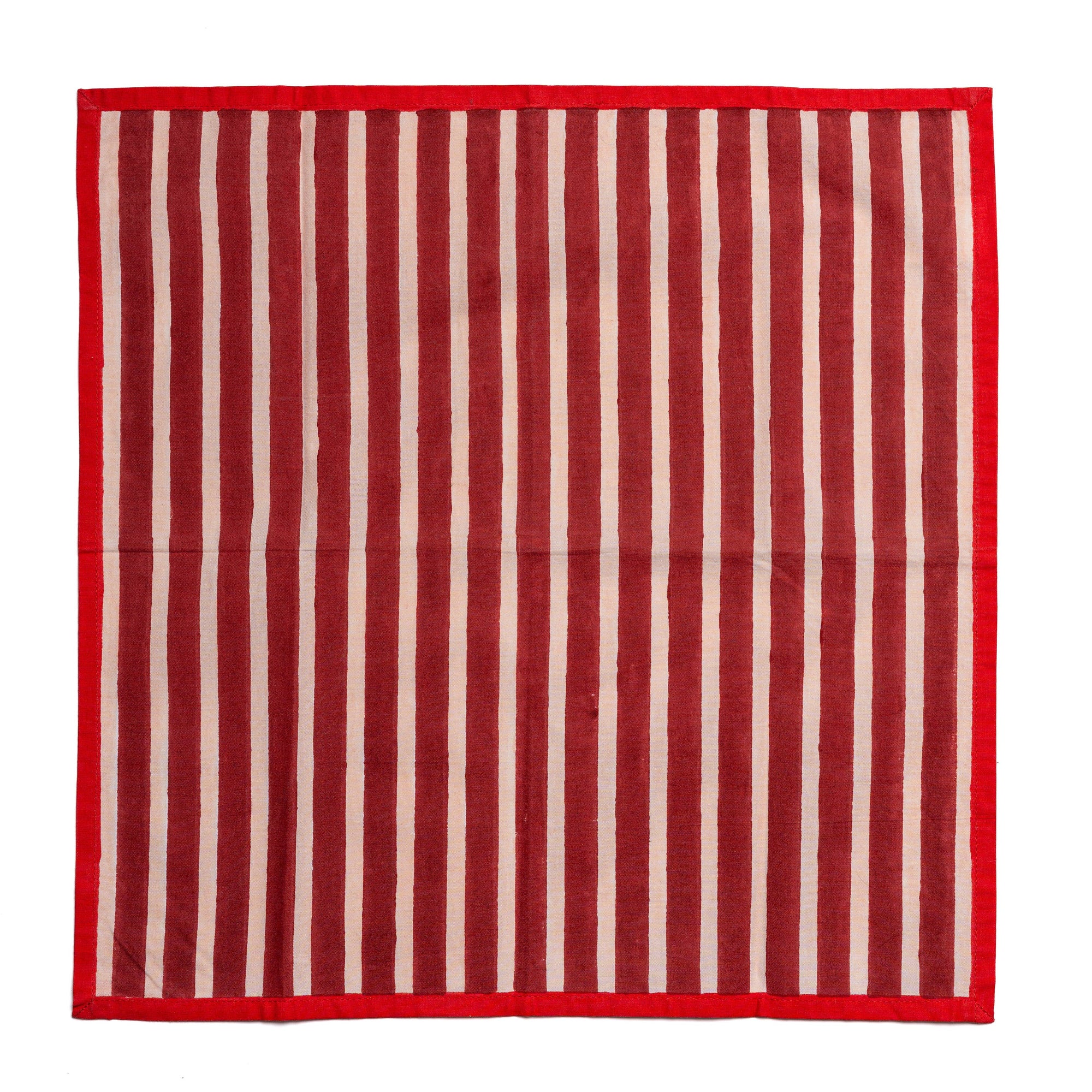Block Stripe Napkins x 2 | Crimson Red & Blush