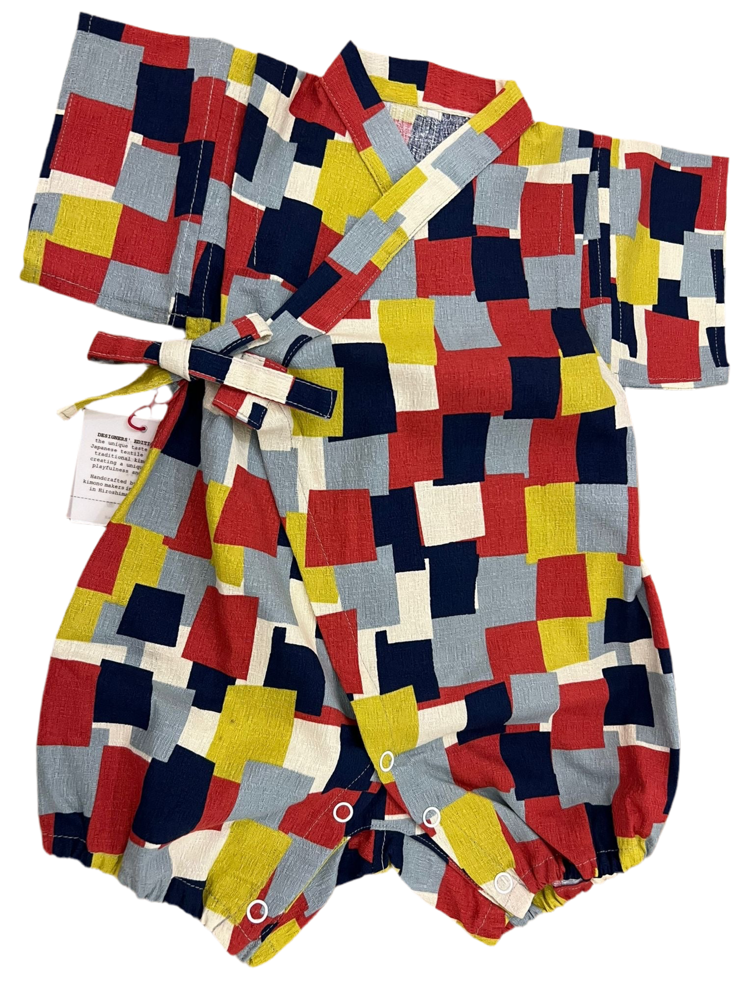 Baby Kimono | Colour Blocks Crimson