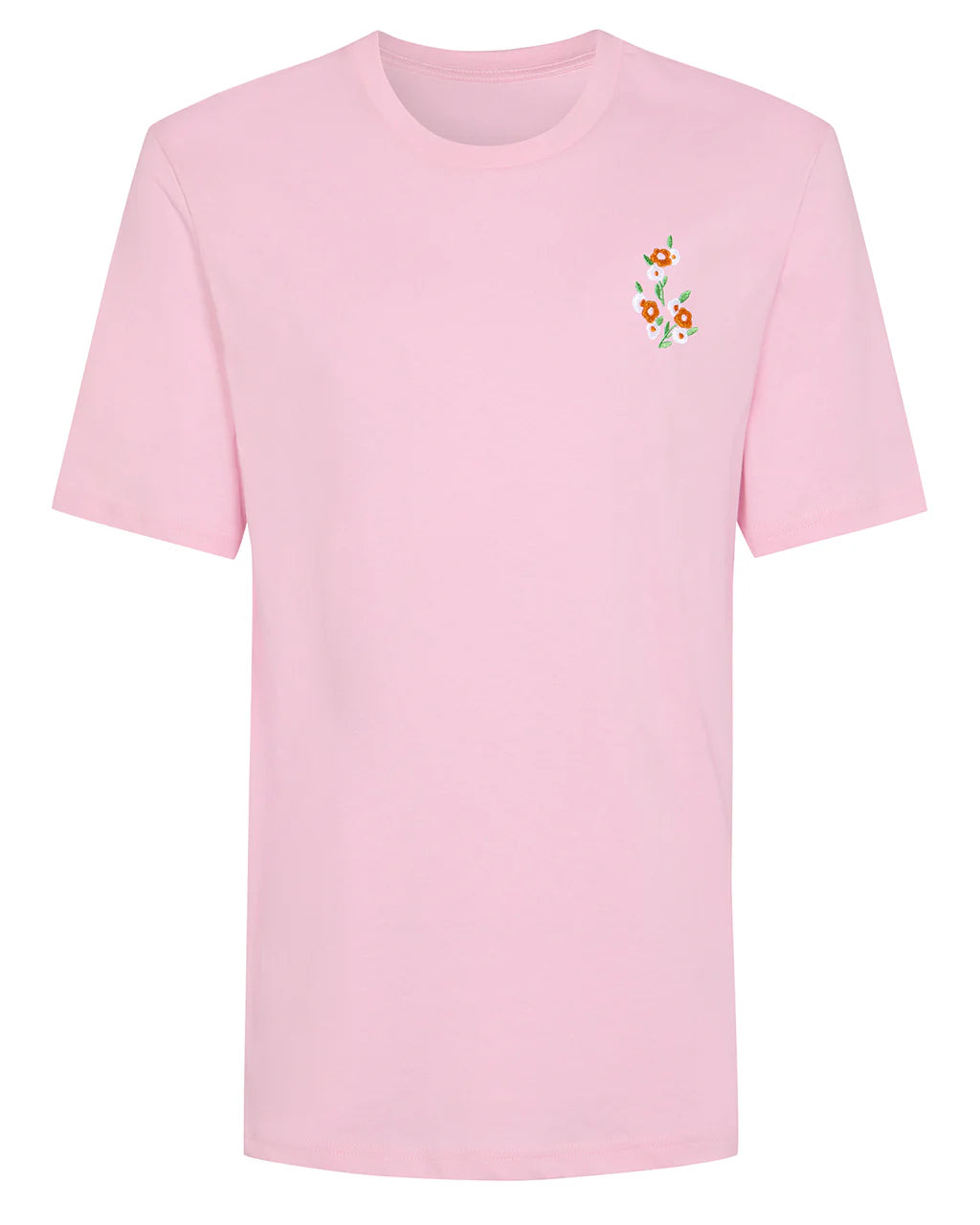 Floral Embroidered T-Shirt | Pink