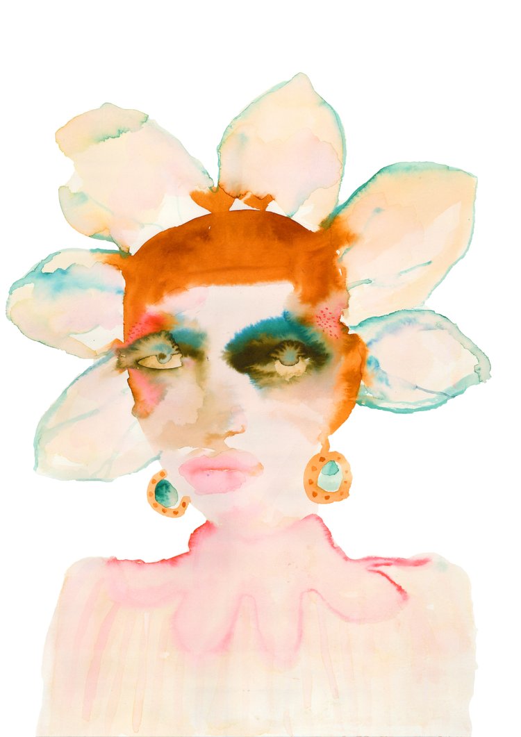 Inky Faces Print | Viola