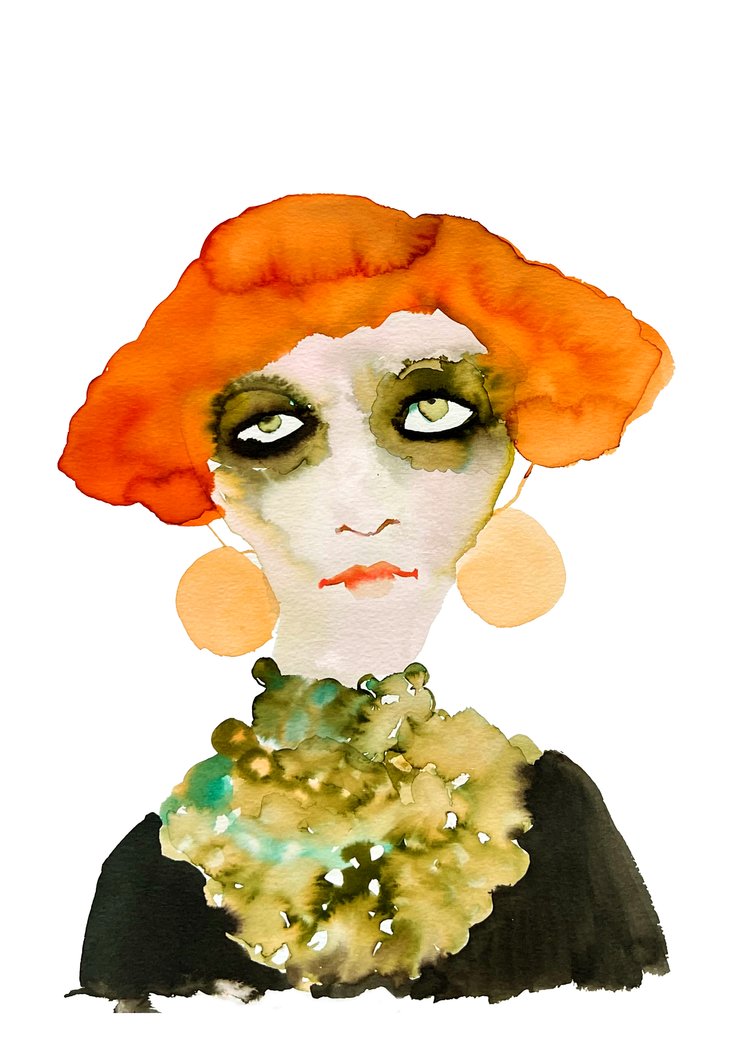 Inky Faces Print | Marchesa Luisa