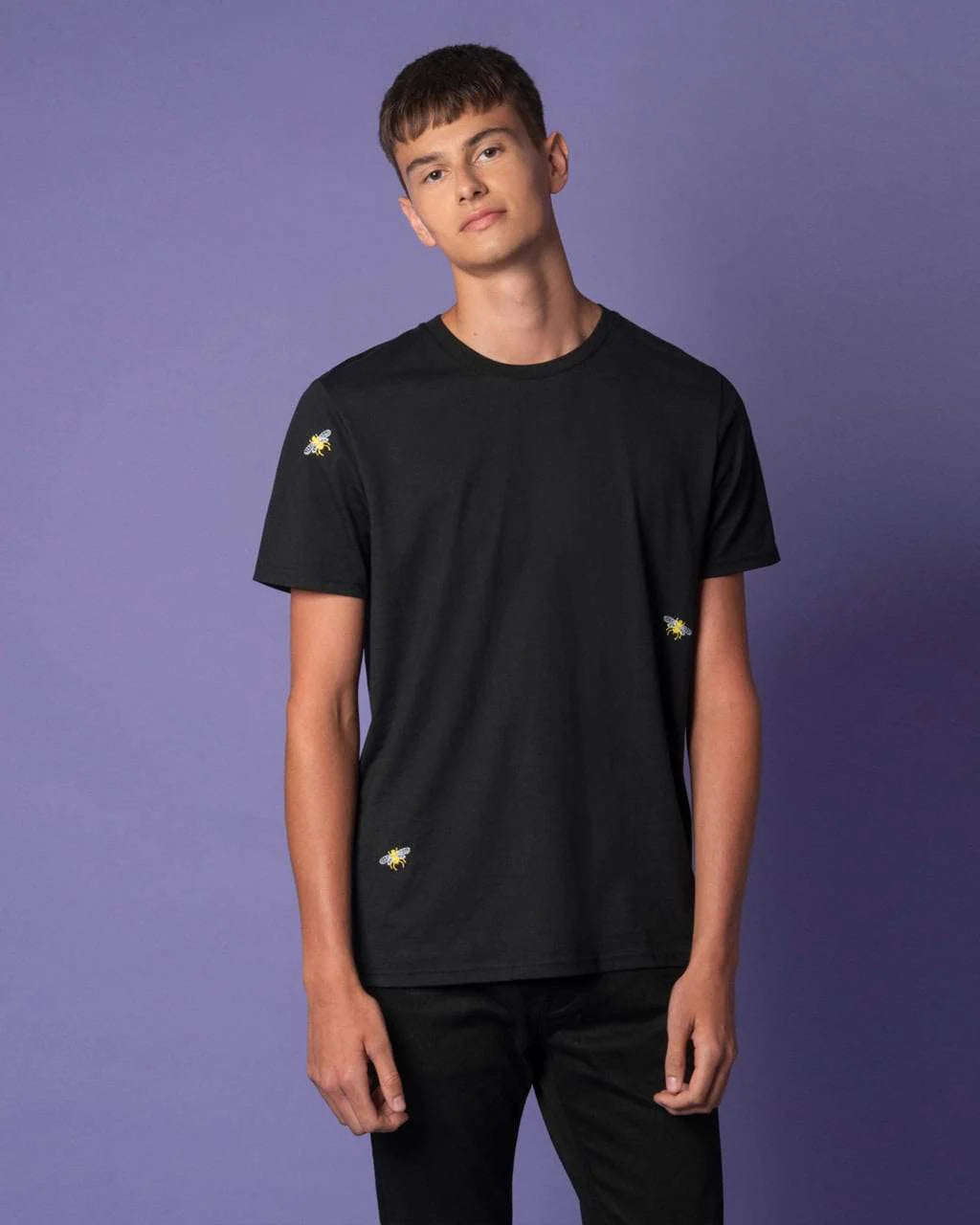 INGMARSON | Bee Embroidered T-Shirt Black