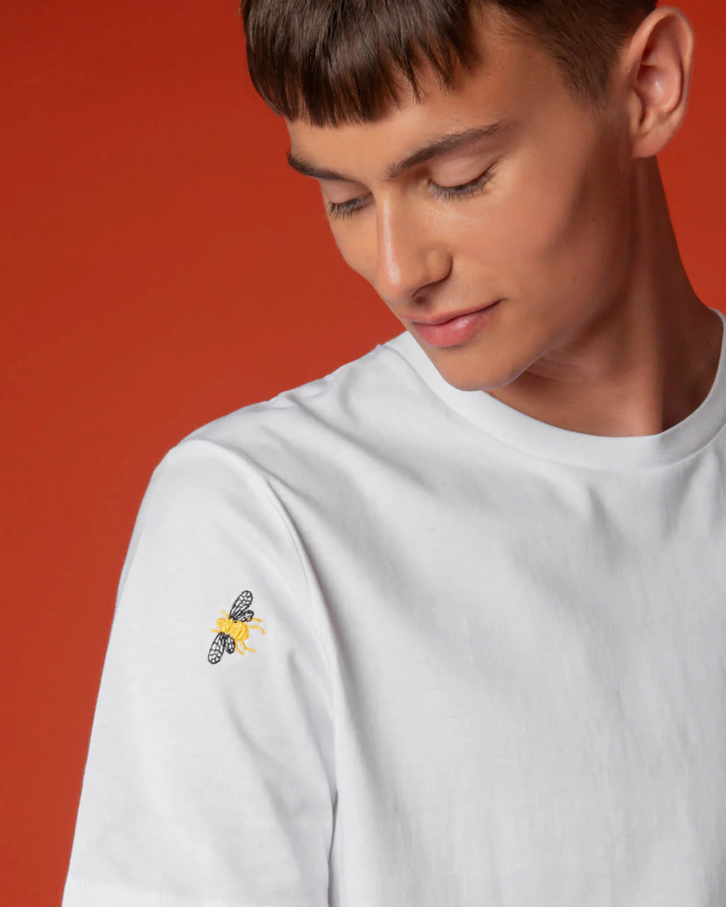 INGMARSON | Bee Embroidered T-Shirt White