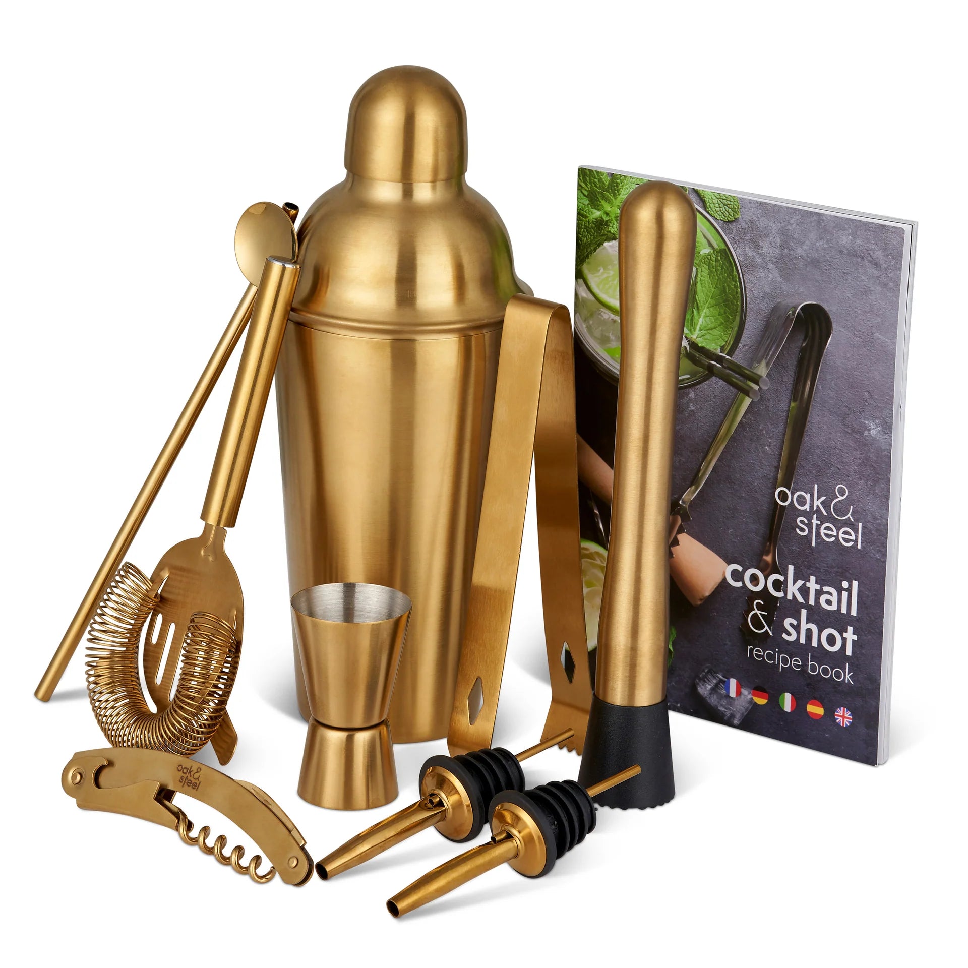 Gold Stainless Steel 10 Piece Cocktail Set
