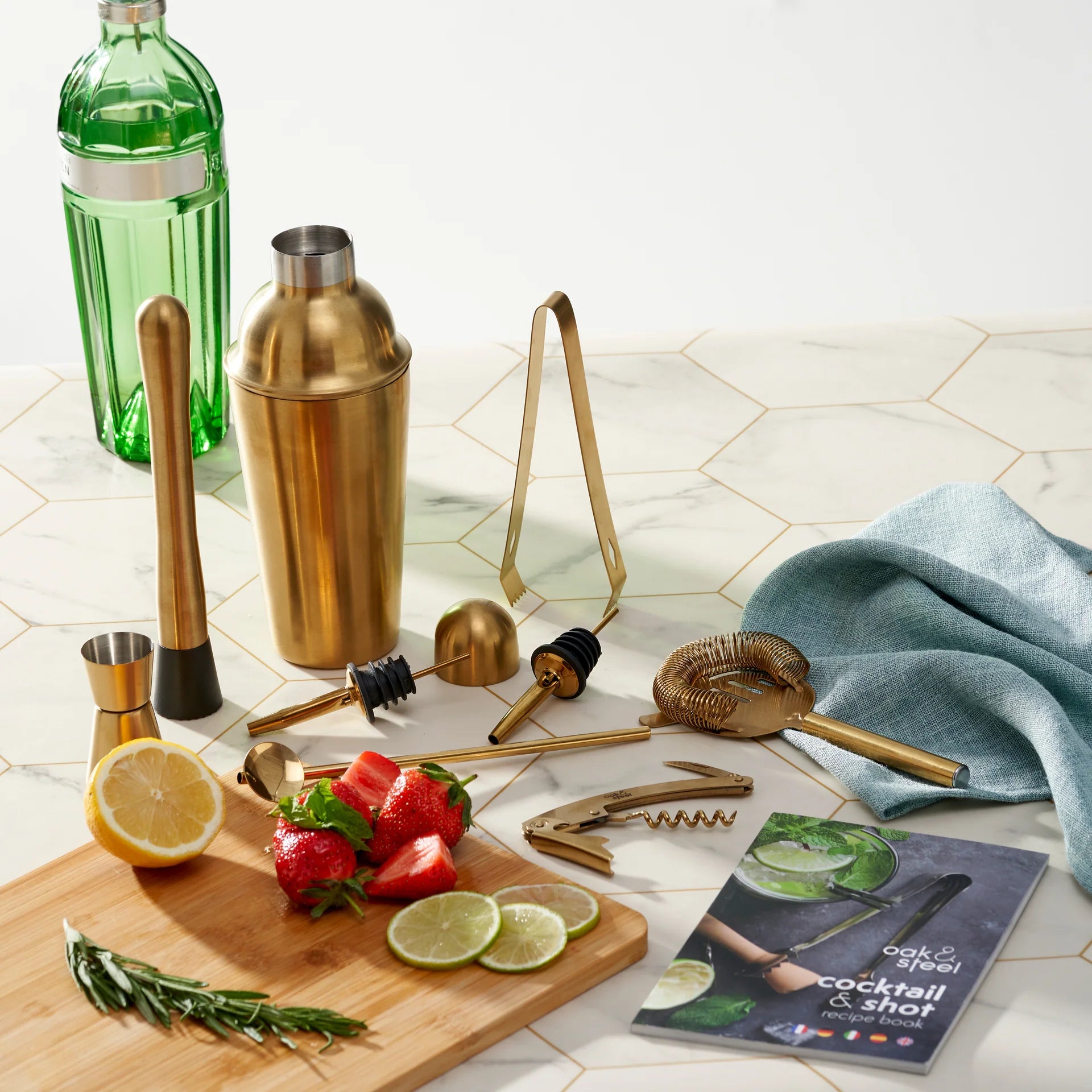 Gold Stainless Steel 10 Piece Cocktail Set