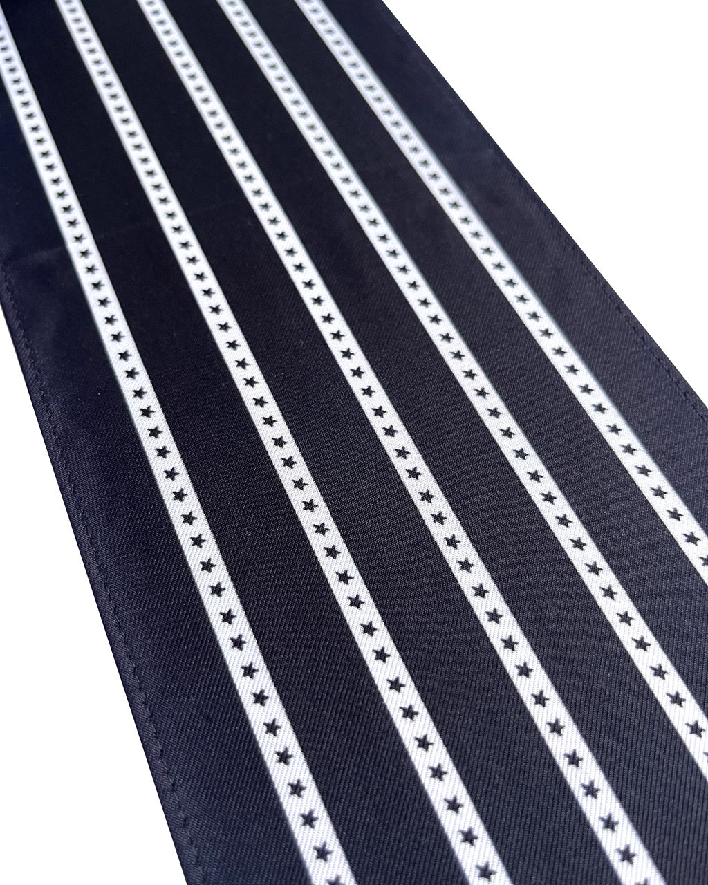 Star Striped Silk Neck Scarf Black