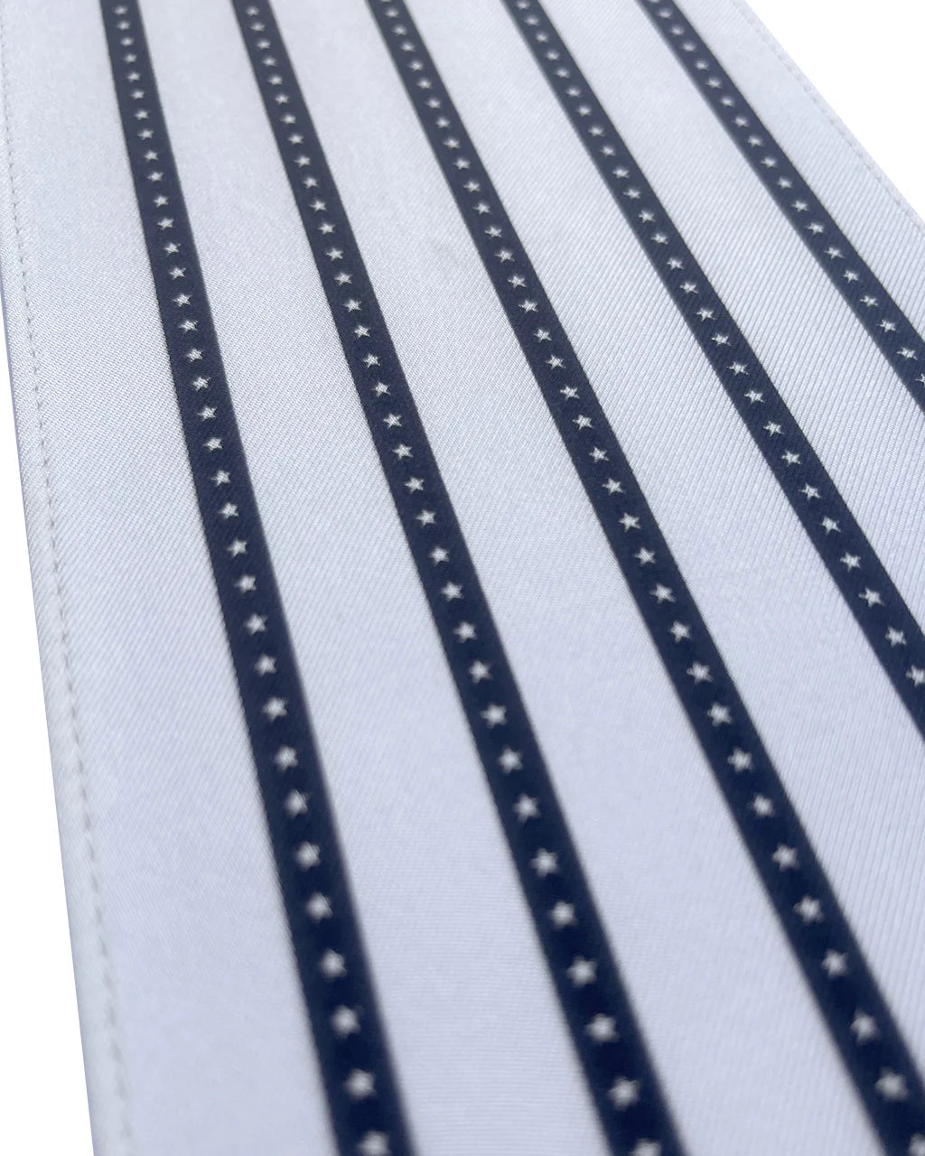 Star Striped Silk Neck Scarf White