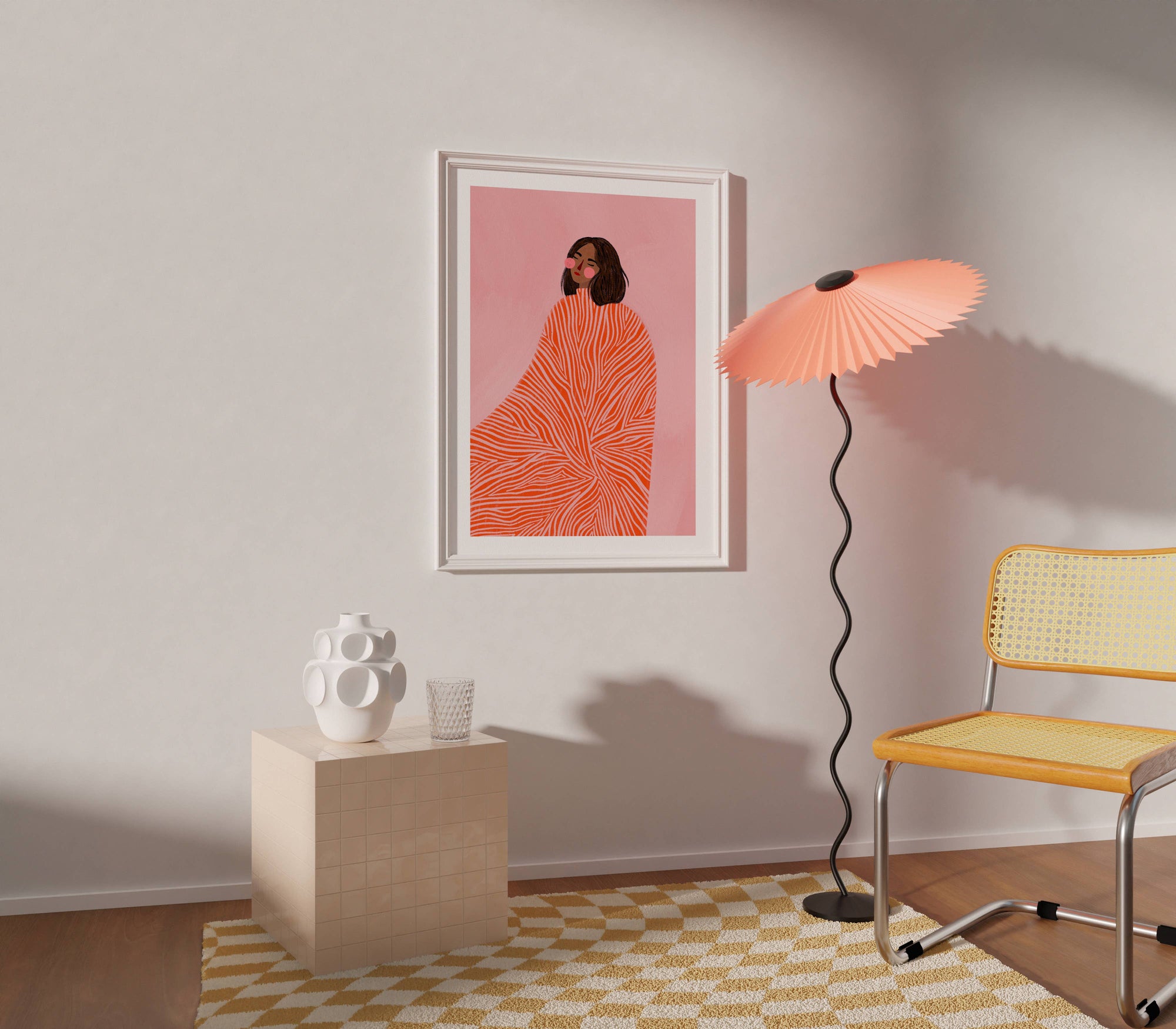 The Woman With The Swirls' A3 Art Print
