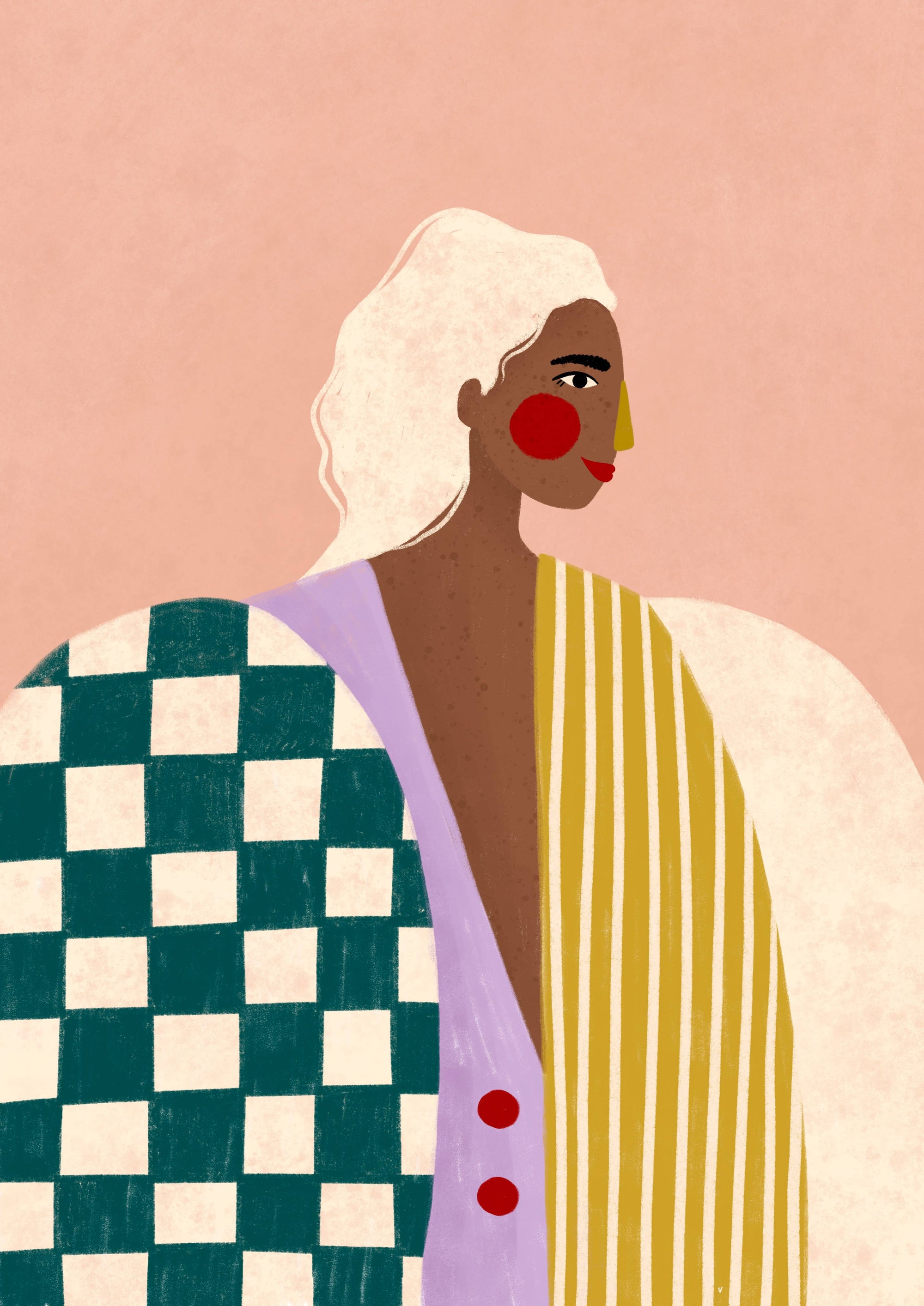 The Woman With The Funky Blouse' A3 Art Print