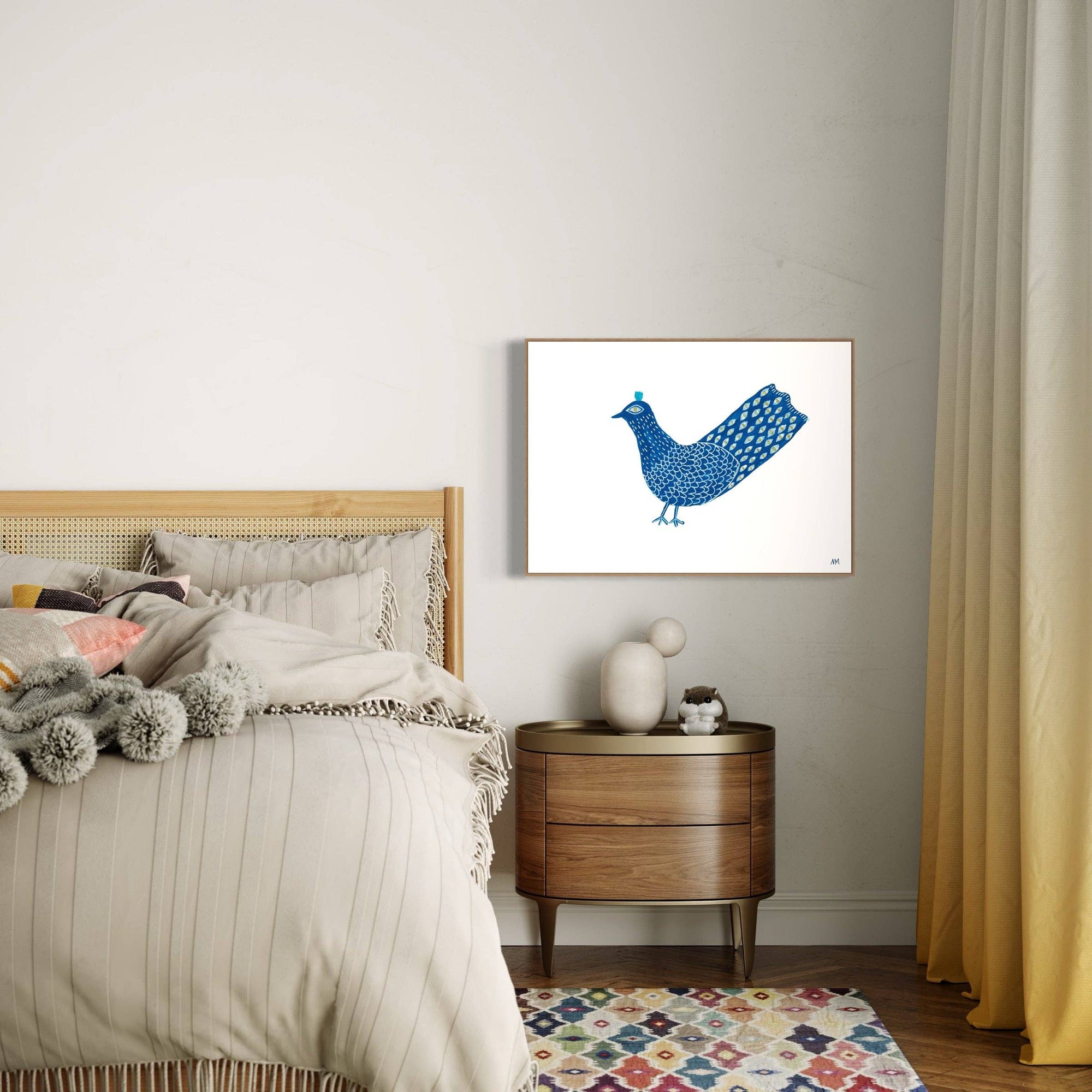 Blue Peacock by Nancy McKie | A3 Print