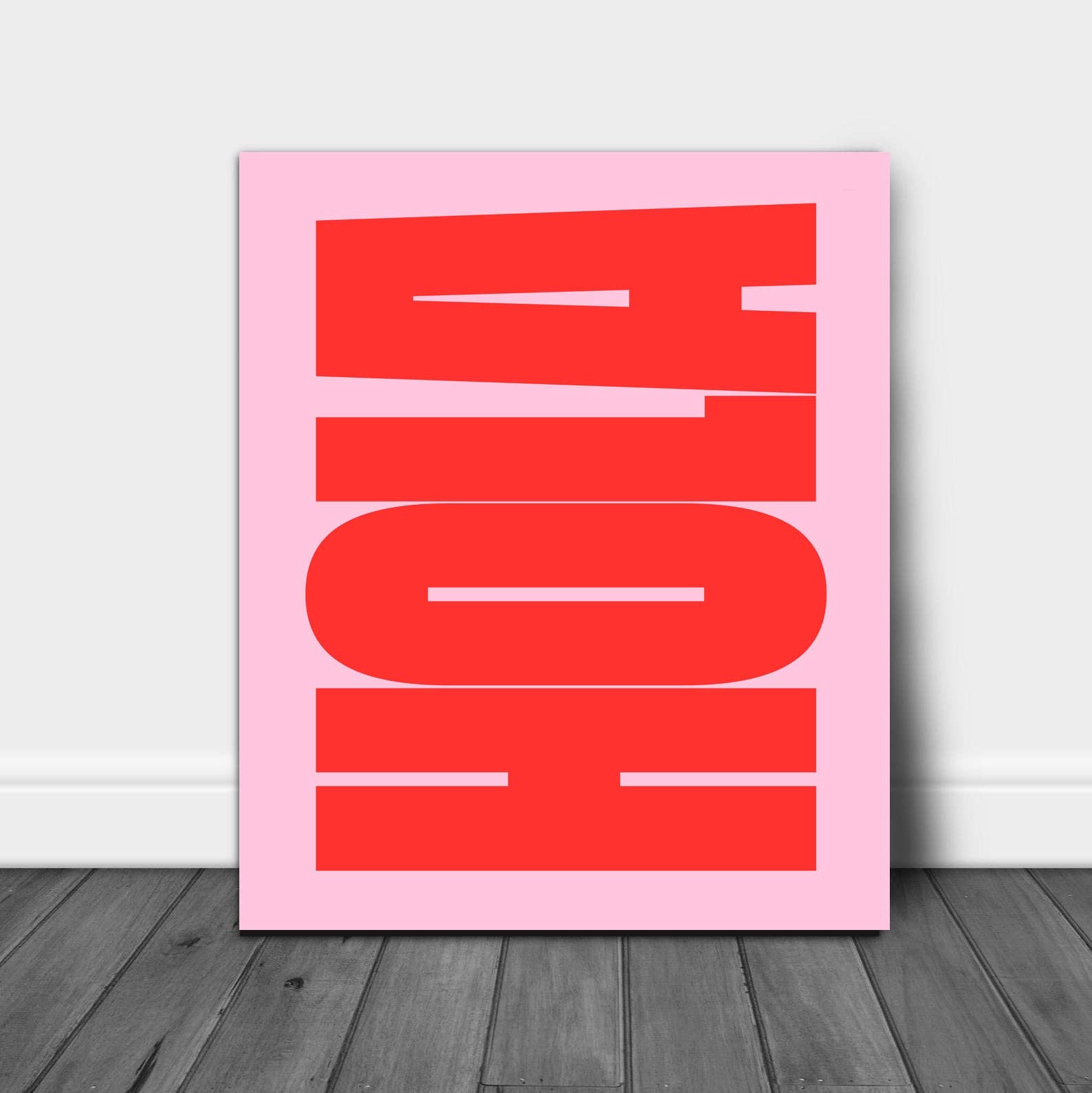 Hola' Typography Art Print A3