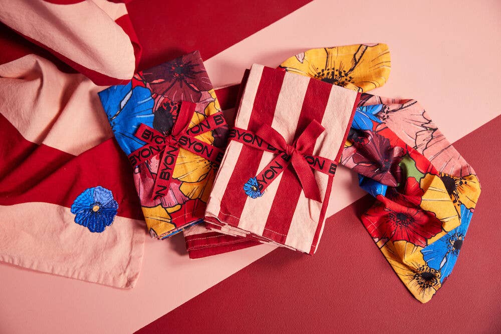 BYON Design | Set of Two Leya Striped Cotton Napkins