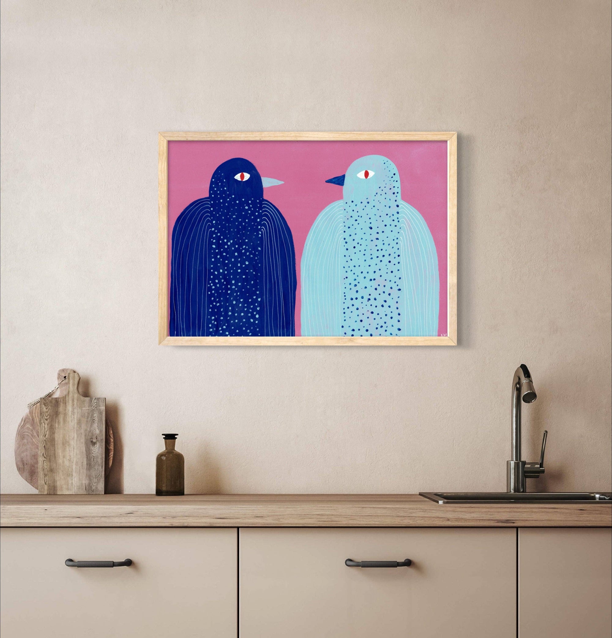 Blue Birds by Nancy McKie | A3 Print