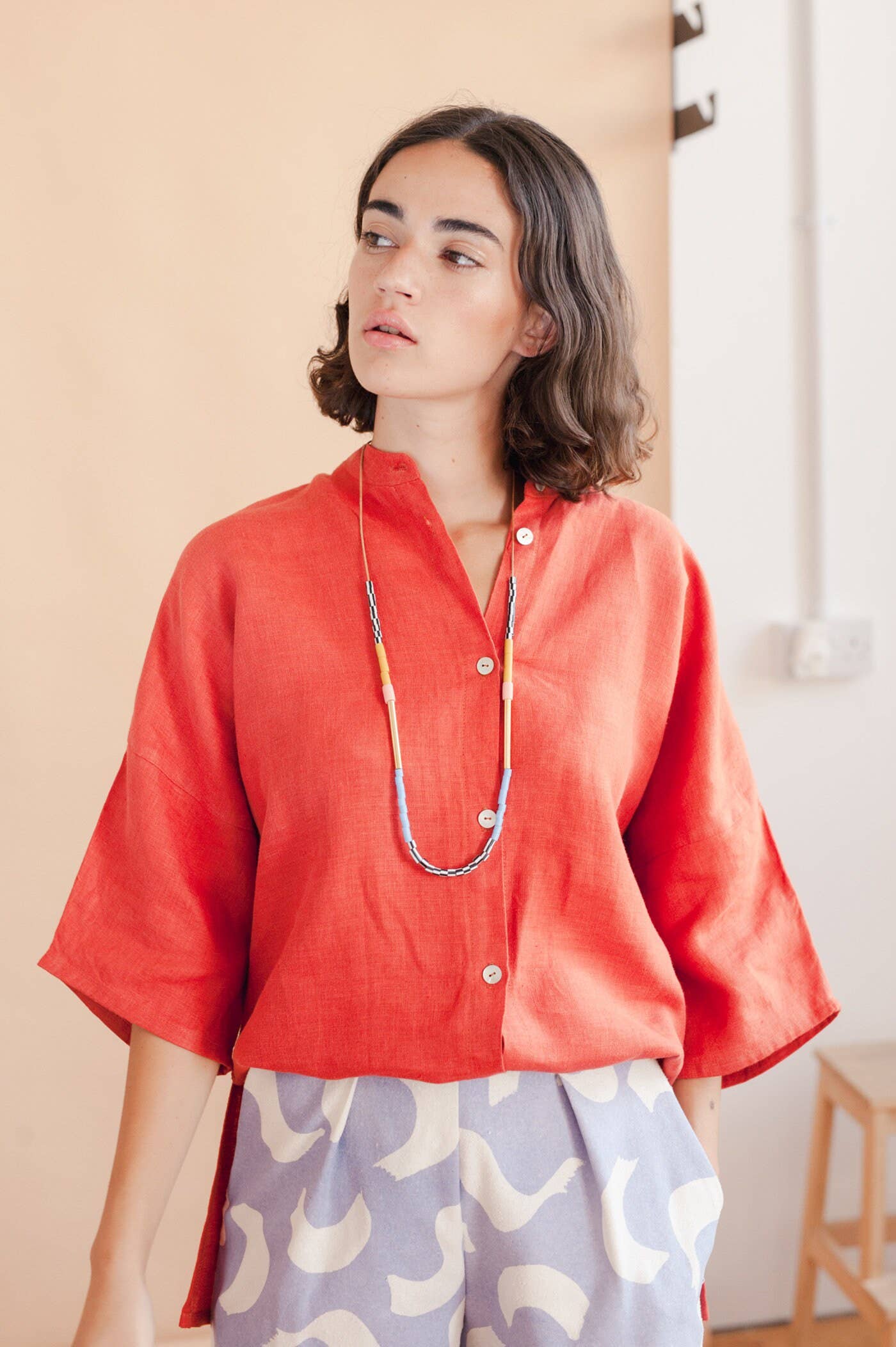 Colourblock Necklace | Mustard, Pink & Blue