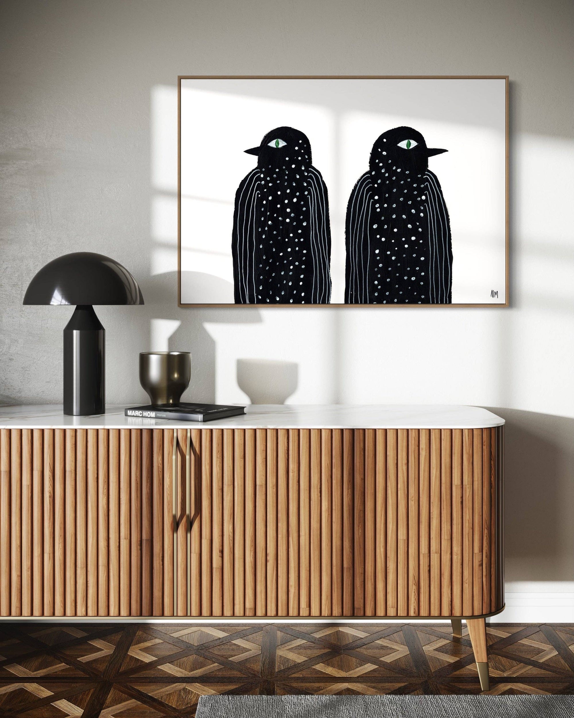 Two Black Birds by Nancy McKie | A2 Print