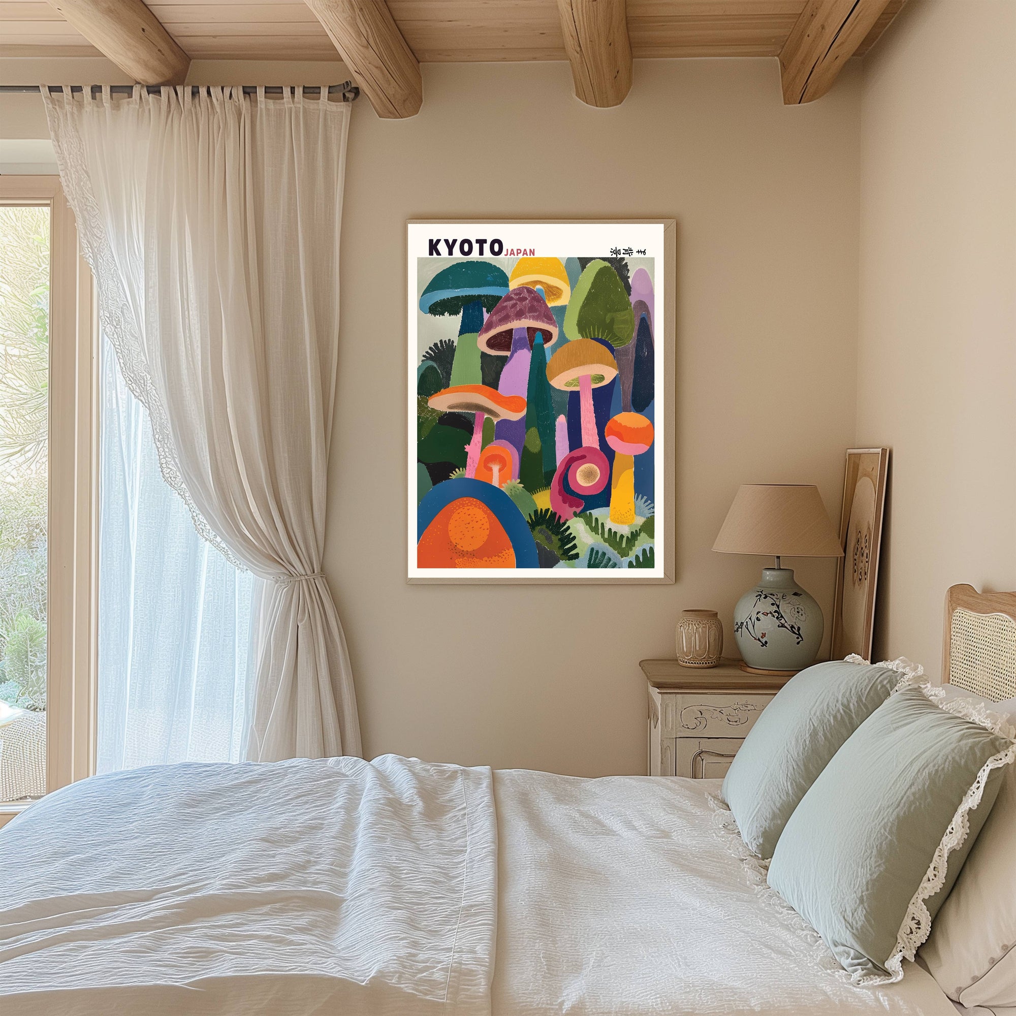 Kyoto Japanese Mushrooms Art Print | A2