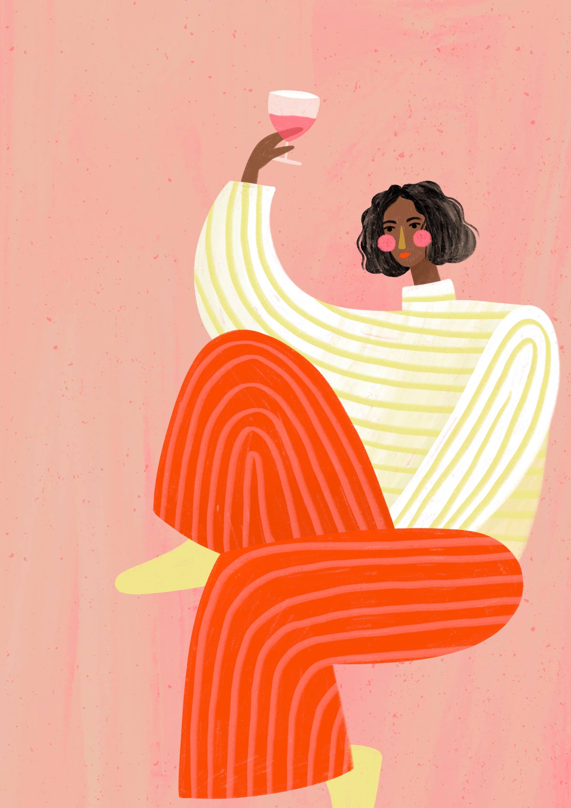 The Woman With The Glass Of Wine | A3 Print