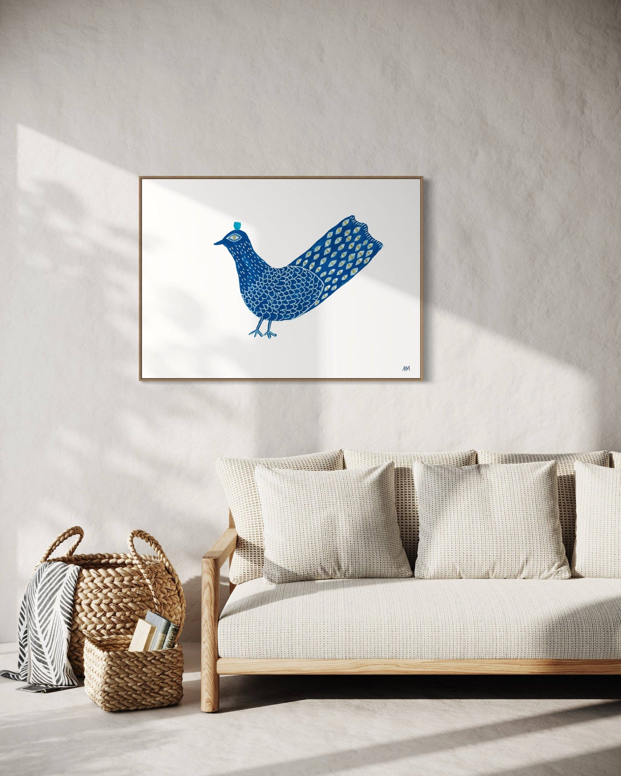 Blue Peacock by Nancy McKie | A3 Print