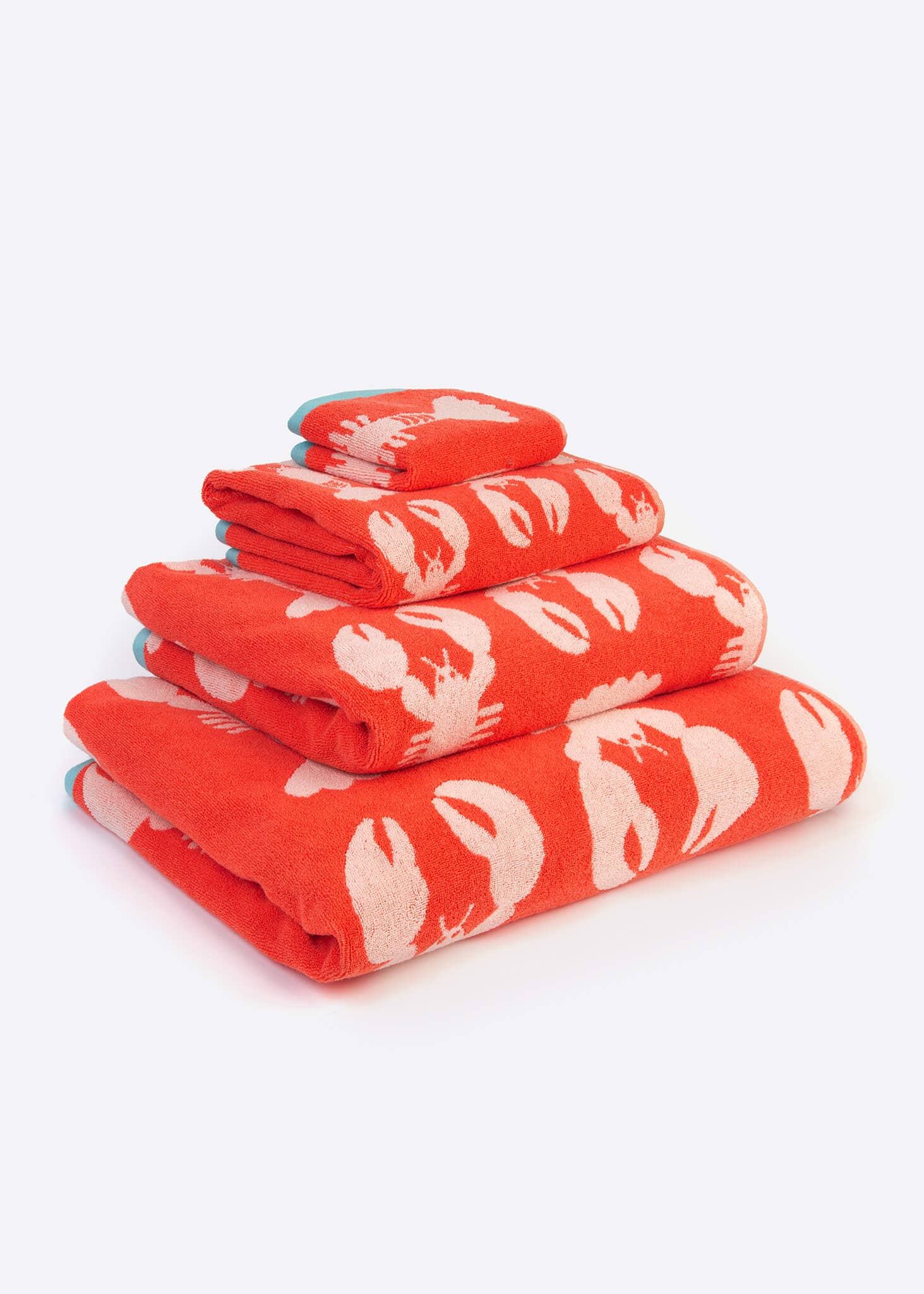 Lobster Organic Cotton Hand Towel | Red