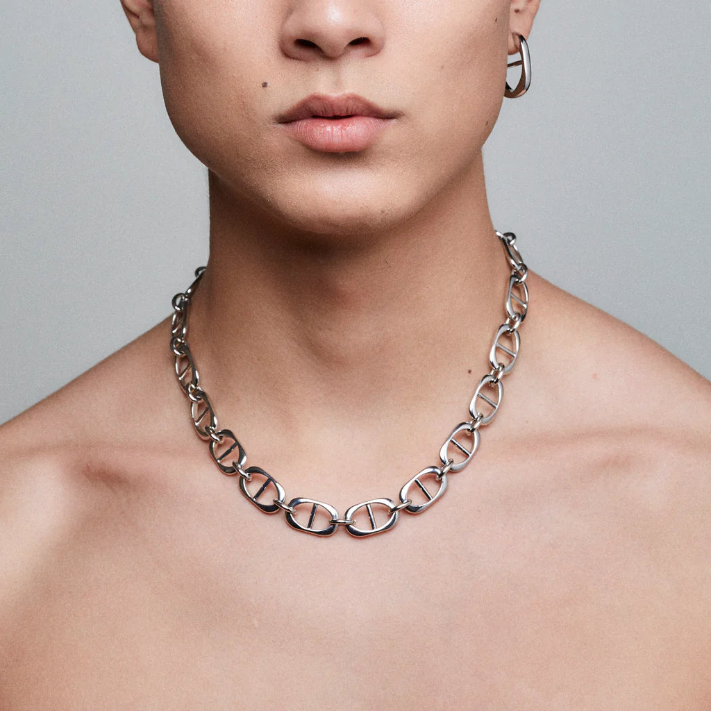 Eye Opener Capsule Link Necklace | Silver