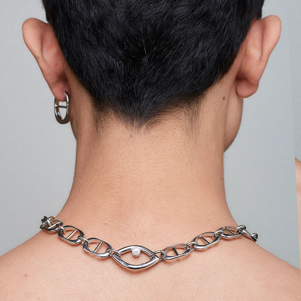 Eye Opener Capsule Link Necklace | Silver