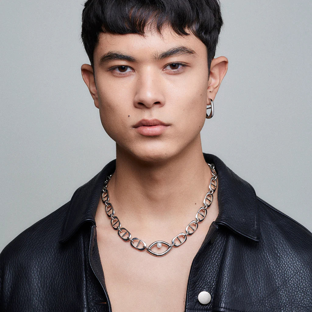 Eye Opener Capsule Link Necklace | Silver